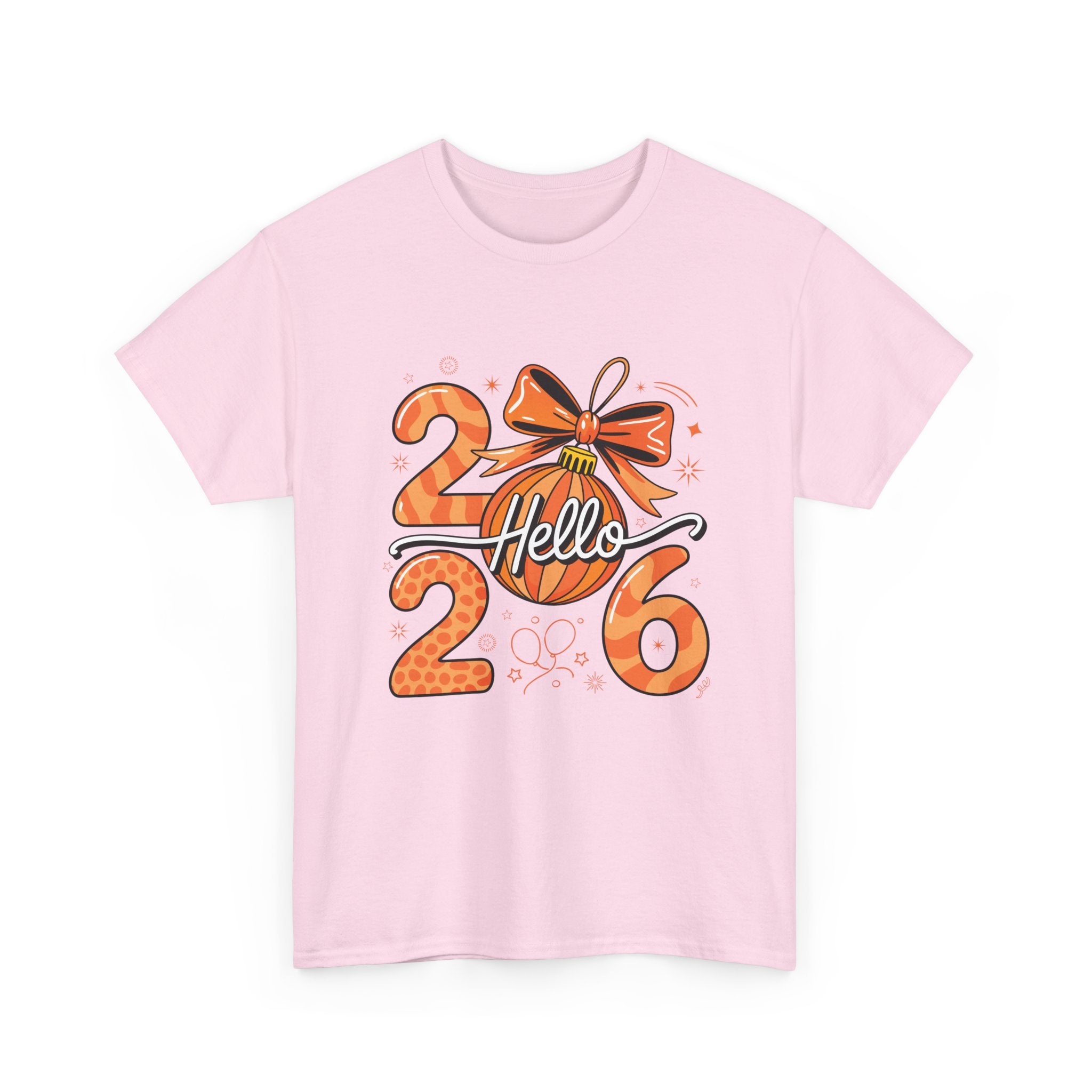 Hello 2026 Christmas Ornament Tee — Festive Orange Holiday Unisex Cotton T-Shirt