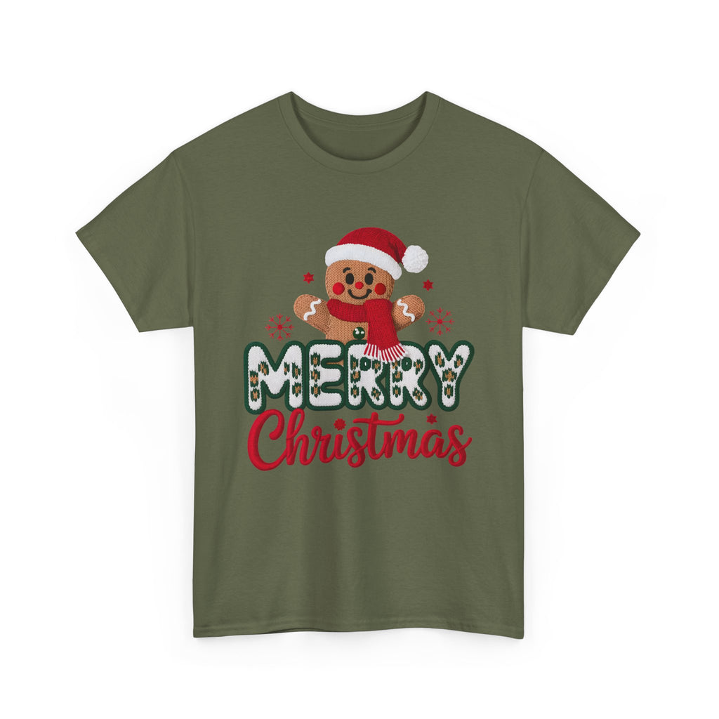 Gingerbread Santa 'Merry Christmas' Unisex Cotton Tee T-Shirt