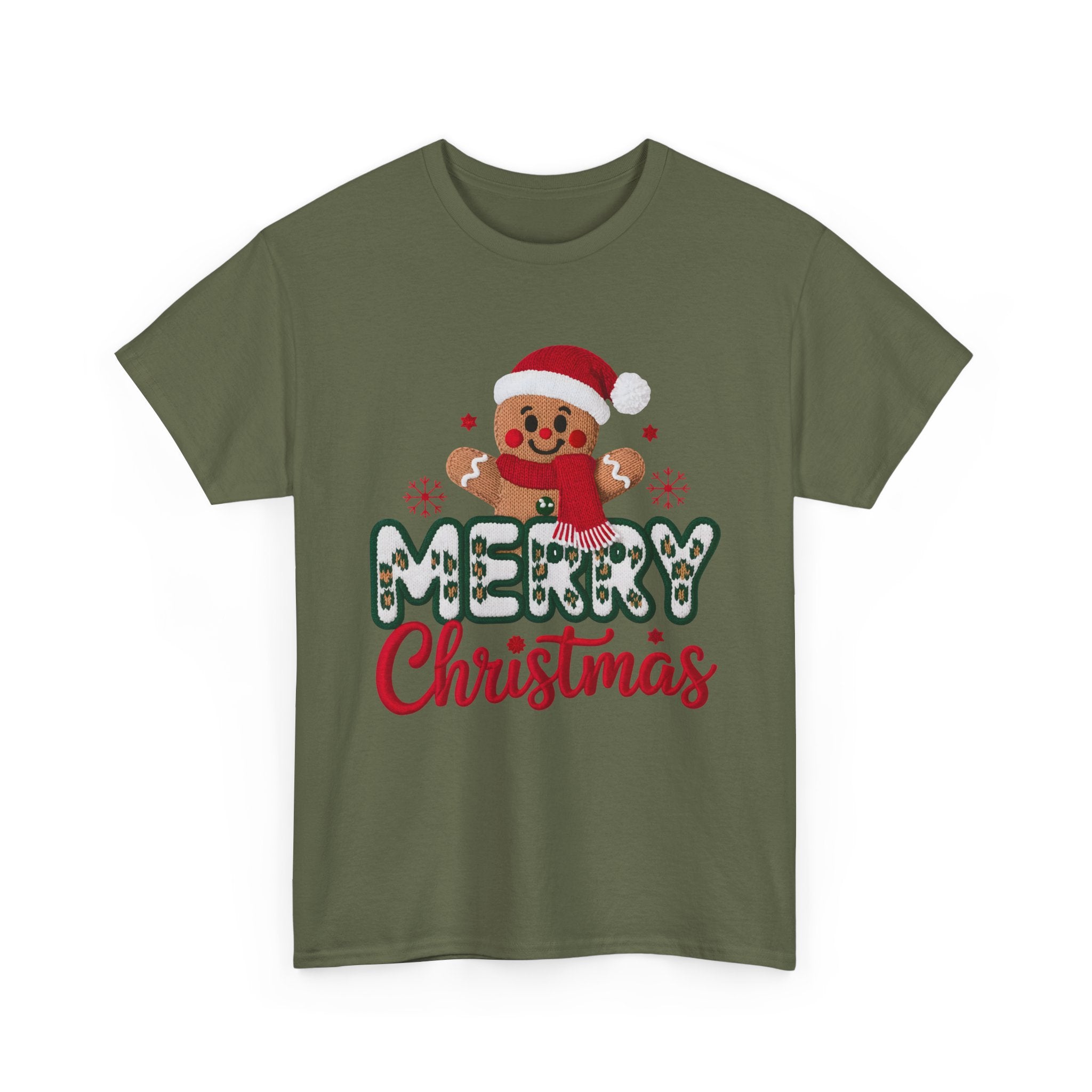 Gingerbread Santa 'Merry Christmas' Unisex Cotton Tee T-Shirt