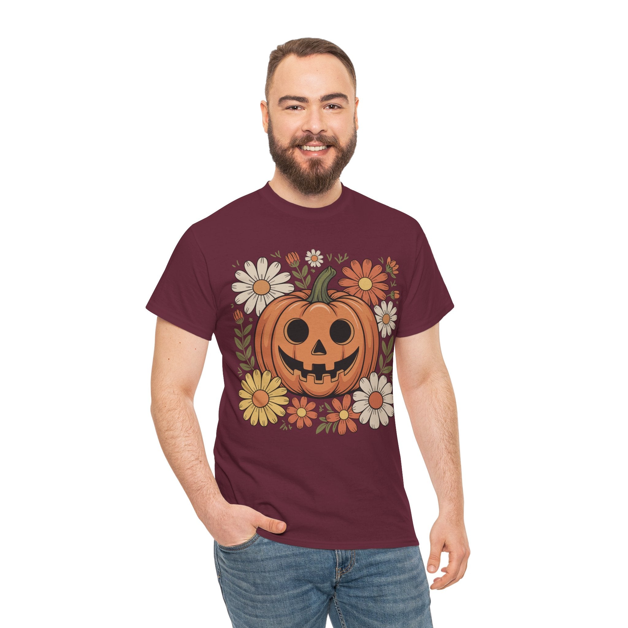 Halloween Pumpkin Unisex Cotton Tee