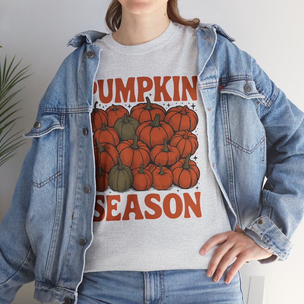 Pumpkin Season Tee — Fall Pumpkin Pile Unisex Cotton Tee