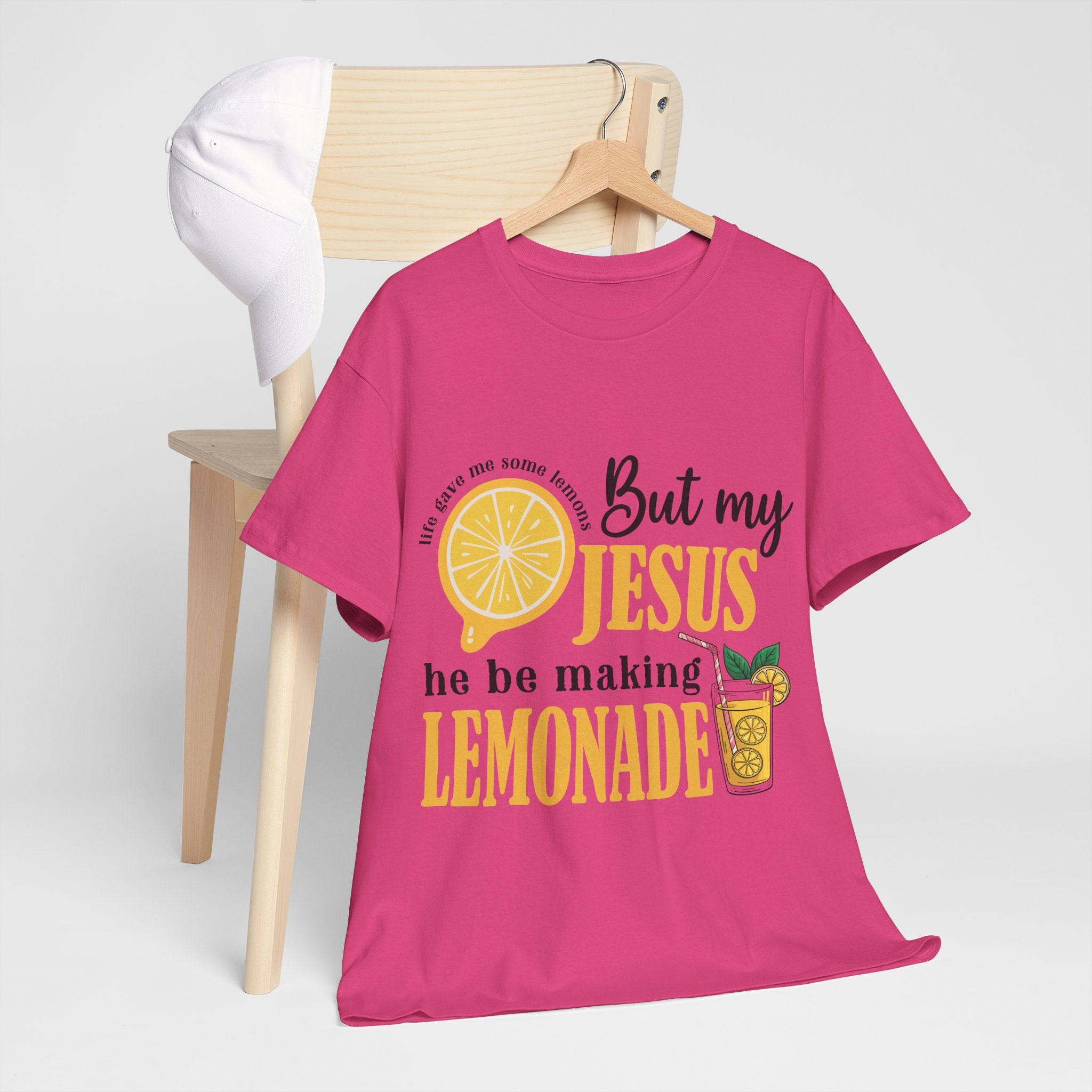 Jesus Lemonade Tee — Lemon Slice & Glass Graphic Christian Unisex Cotton T-Shirt