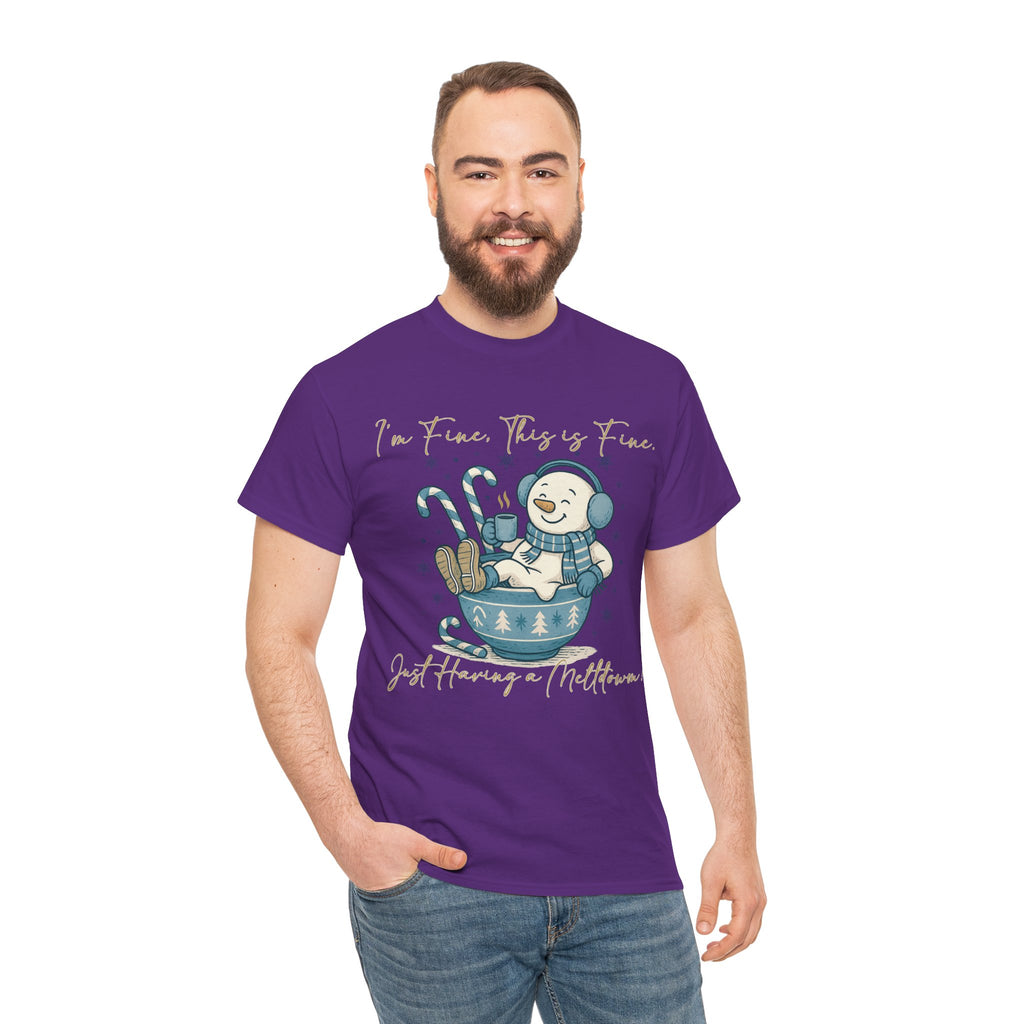 Snowman Hot Cocoa Unisex Cotton Tee