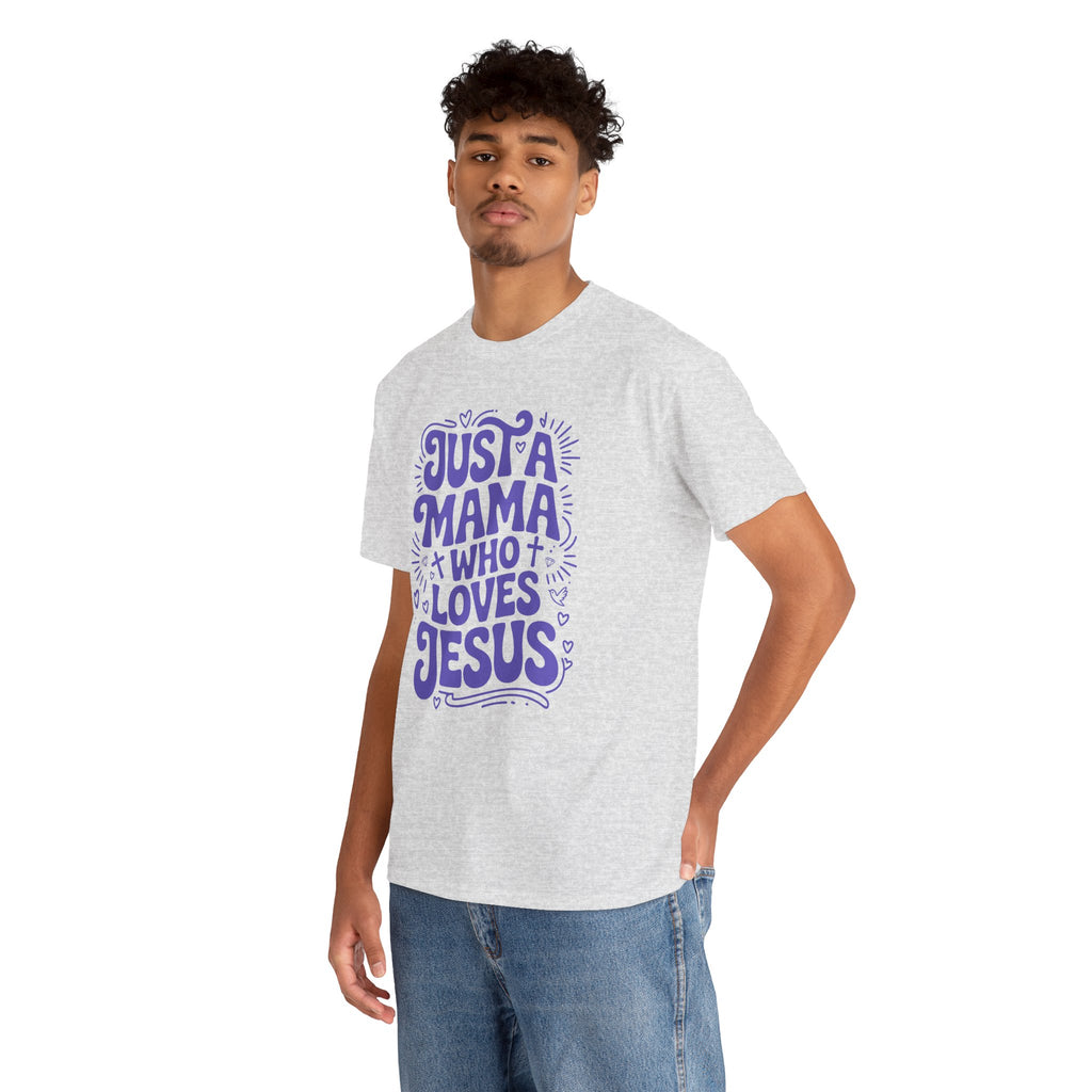 Mama Who Loves Jesus T-Shirt — Bright Green Bubbly Faith Unisex Cotton Tee