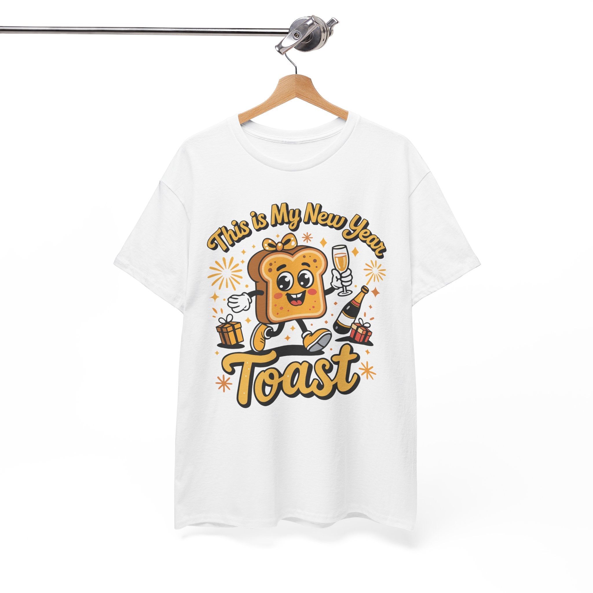 New Year Toast T-Shirt — "This Is My New Year Toast" Champagne & Fireworks Unisex Cotton Tee