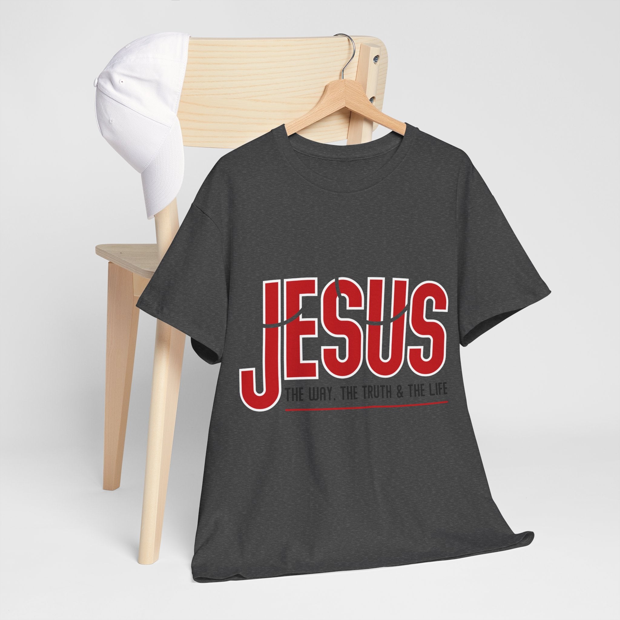 Jesus The Way The Truth & The Life T-Shirt — Bold Red Christian Unisex Cotton Tee