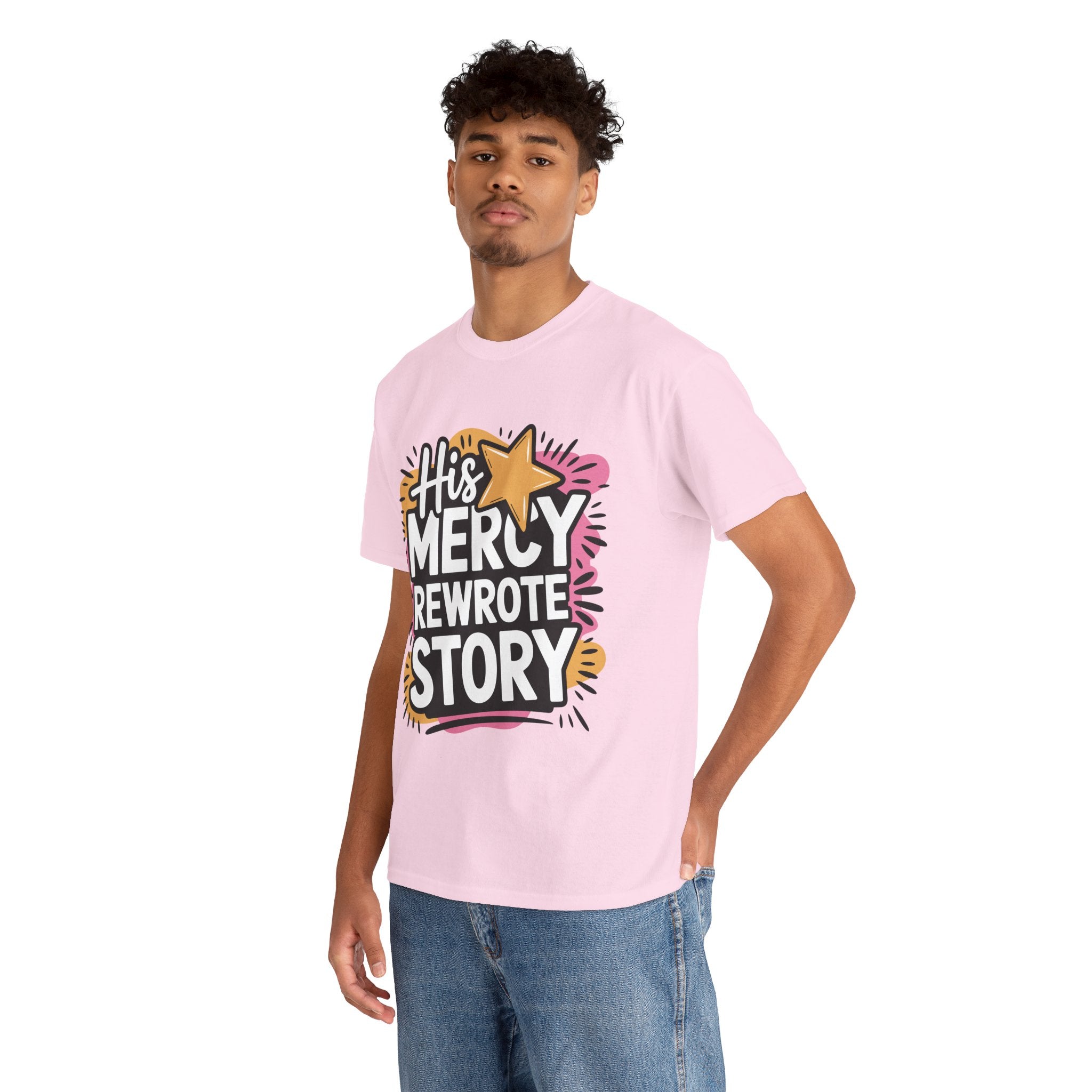 His Mercy Rewrote My Story Tee — Retro Christian Graphic T-Shirt