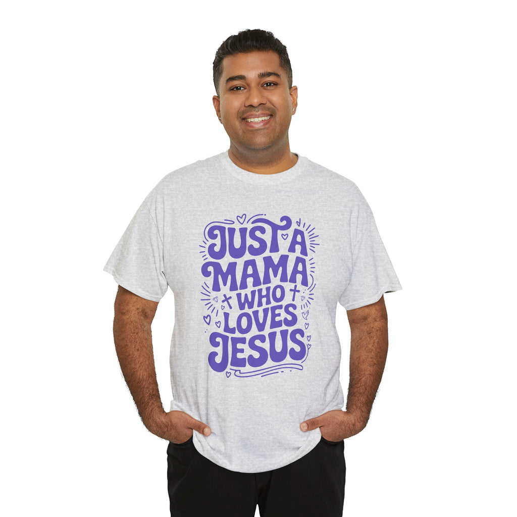 Mama Who Loves Jesus T-Shirt — Bright Green Bubbly Faith Unisex Cotton Tee