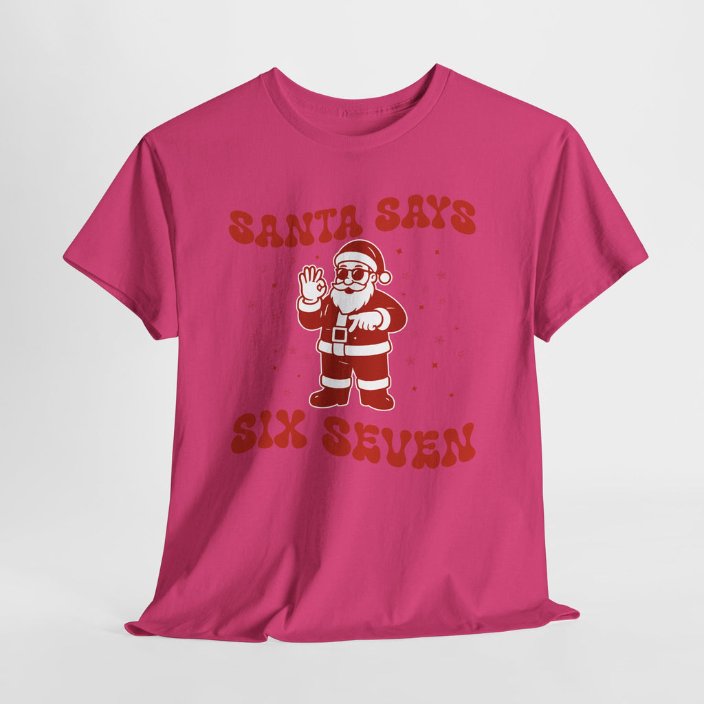 Retro 'Santa Says Six Seven' Christmas Unisex Cotton Tee