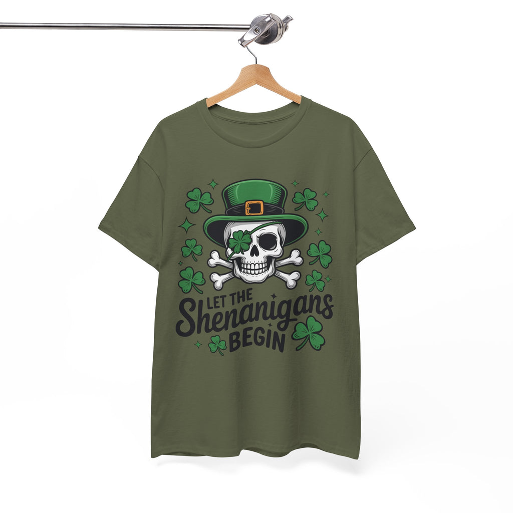 Let the Shenanigans Begin — Leprechaun Skull Unisex Cotton T-Shirt