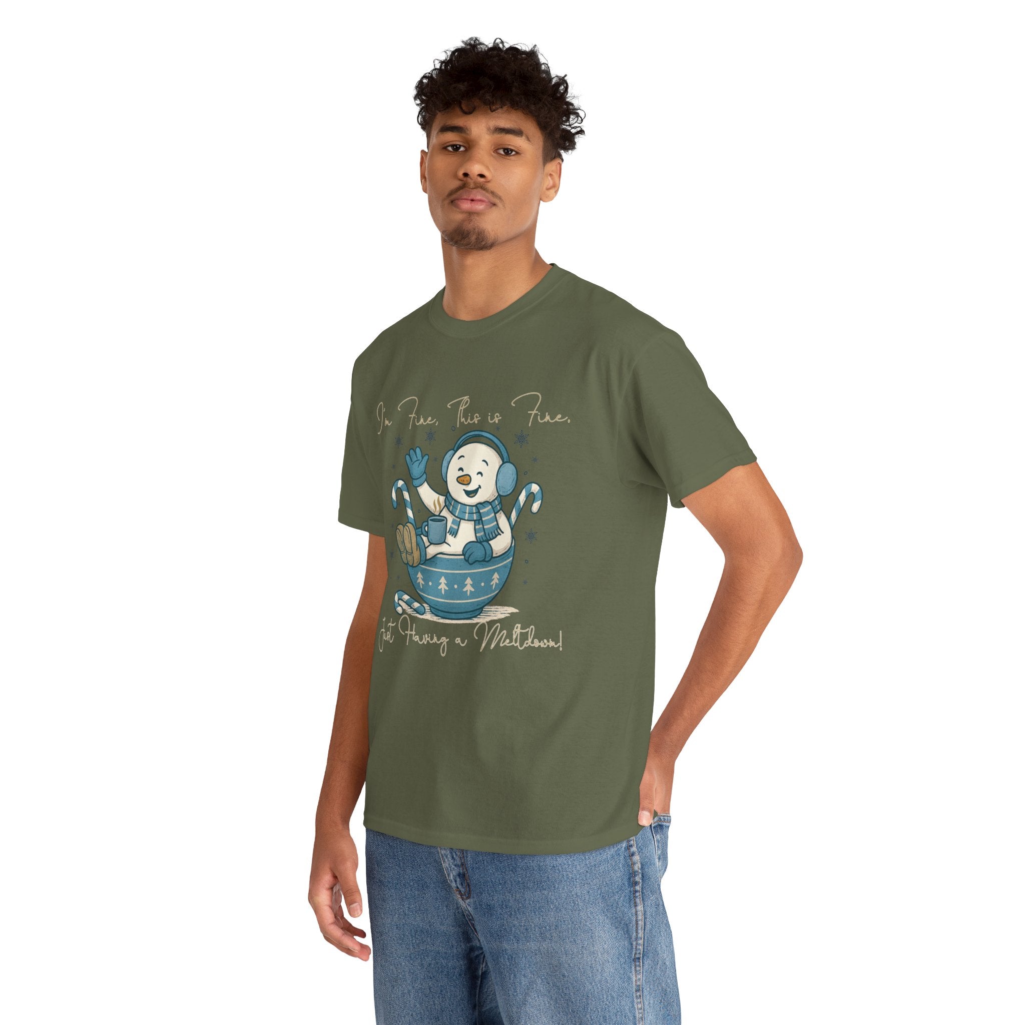 Snowman Hot Cocoa Unisex Cotton Tee