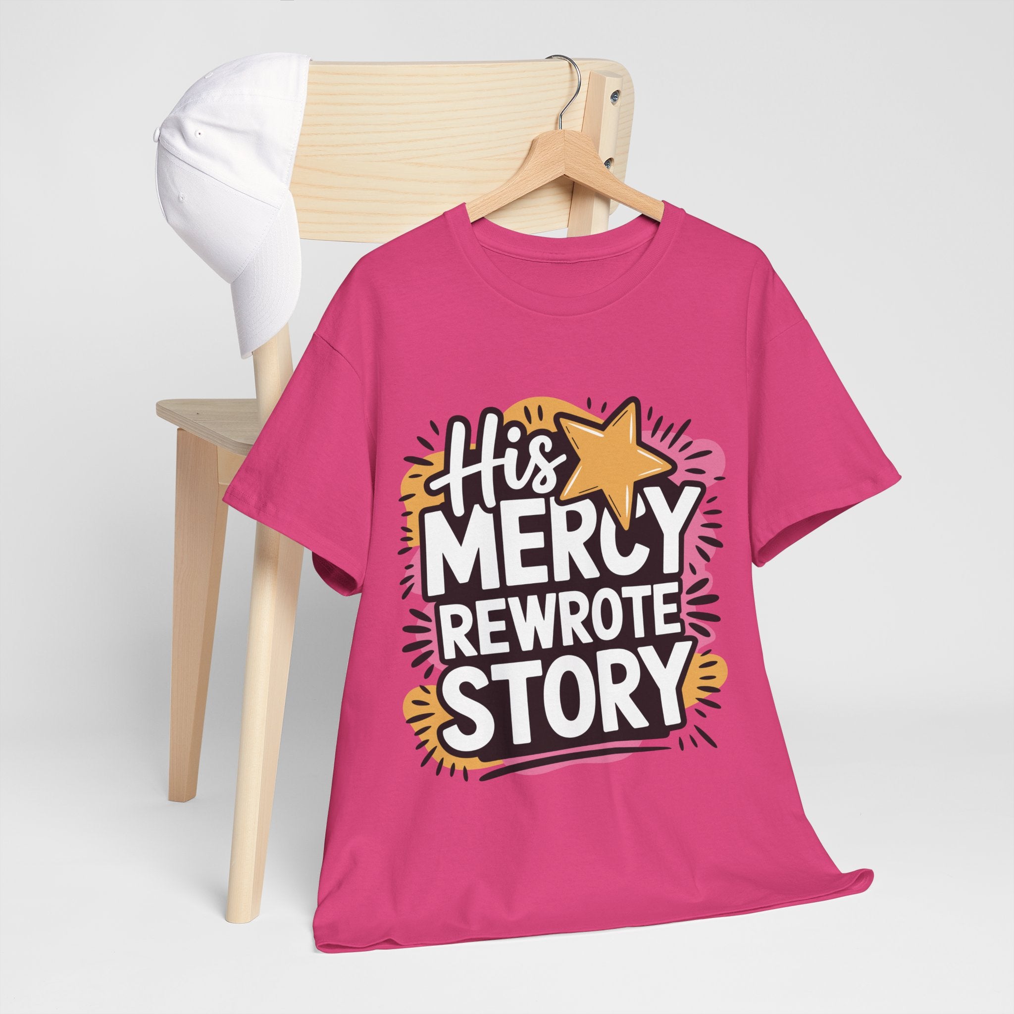 His Mercy Rewrote My Story Tee — Retro Christian Graphic T-Shirt