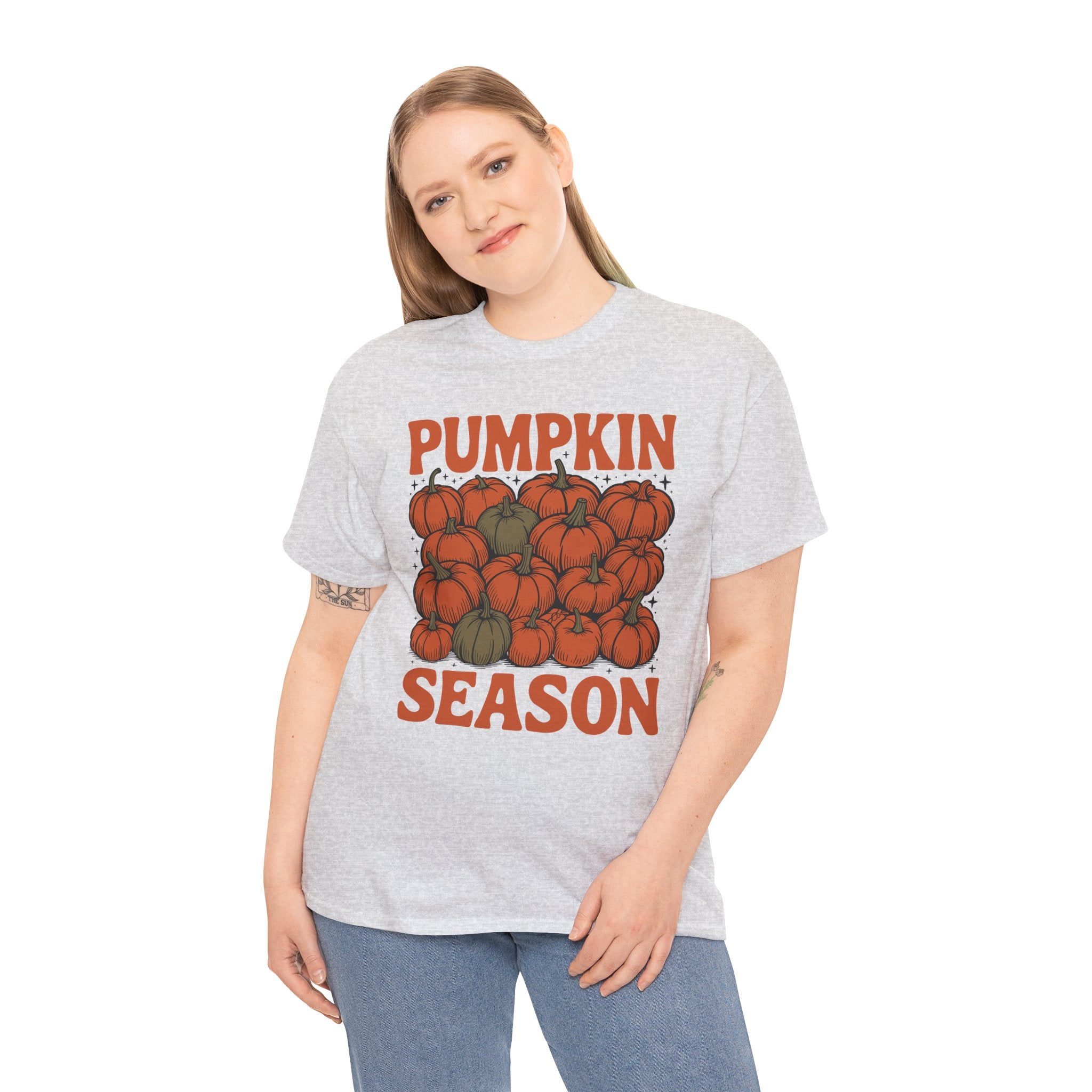 Pumpkin Season Tee — Fall Pumpkin Pile Unisex Cotton Tee