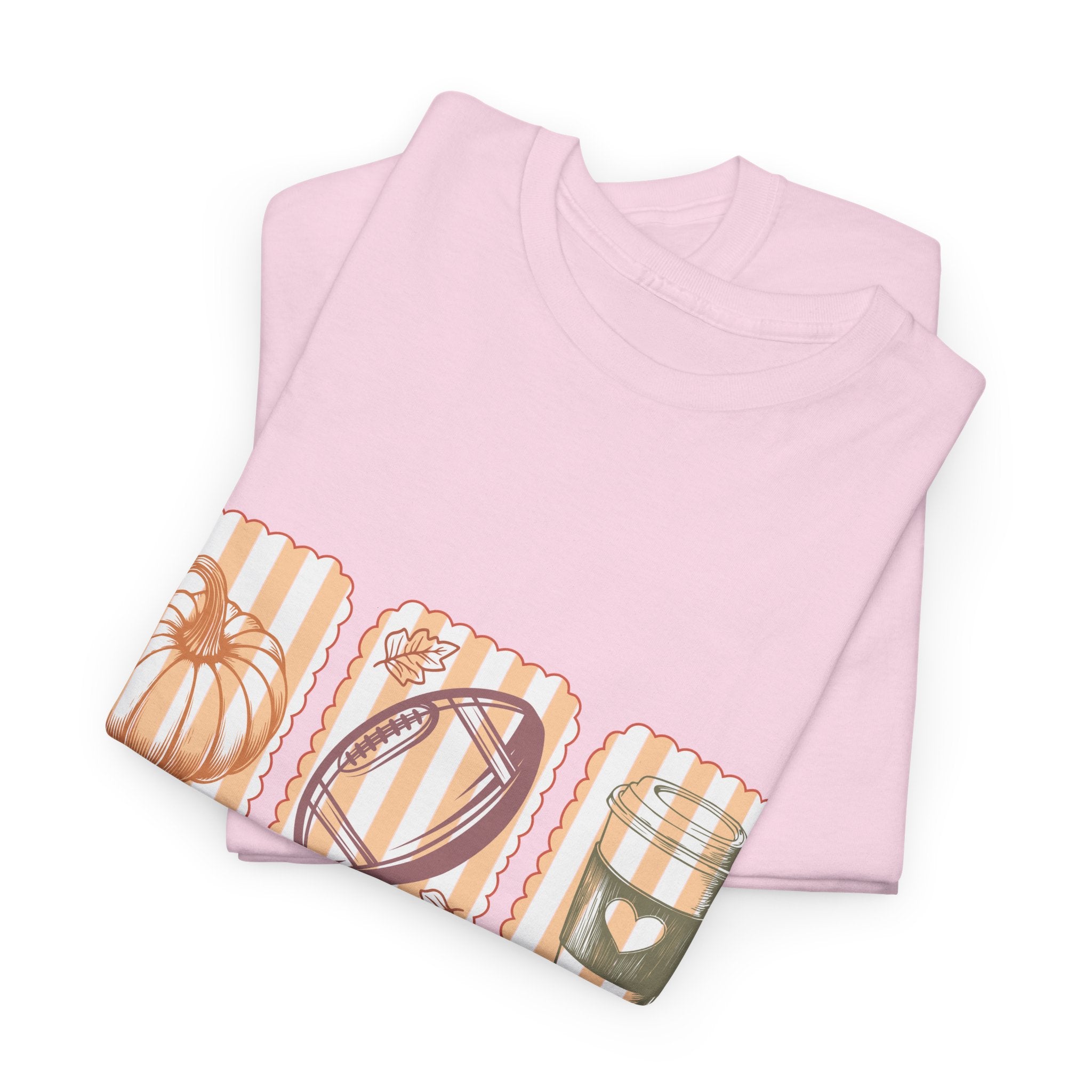 Tis the Season Pumpkin, Football & Coffee Fall Unisex Cotton T-Shirt