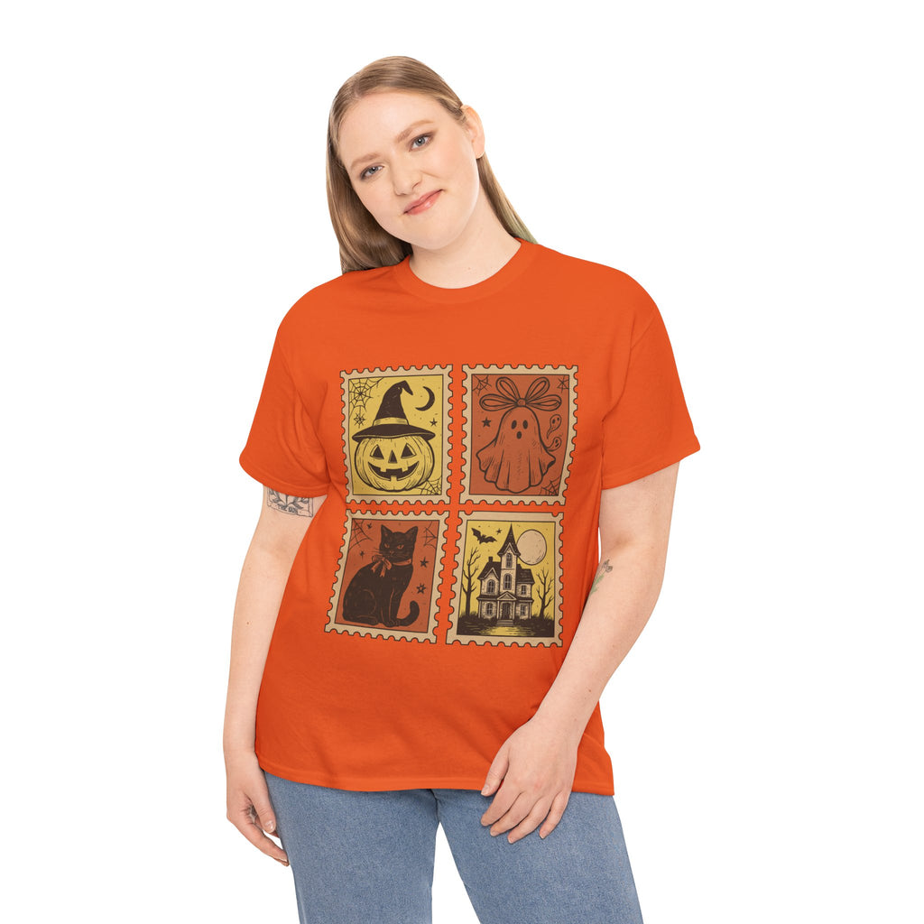 Halloween Stamp Design Unisex Heavy Cotton Tee