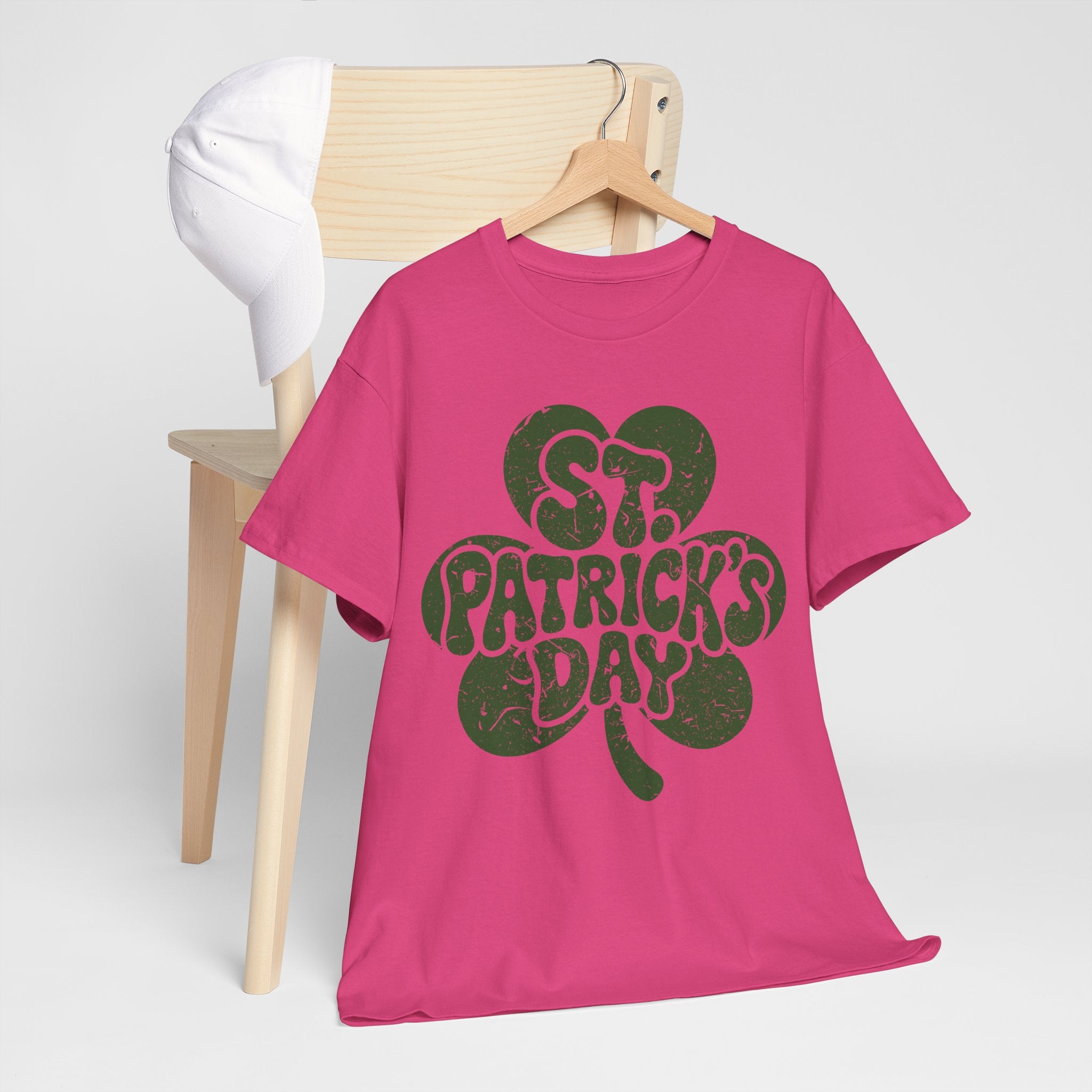 St. Patrick's Day Shamrock Tee — Retro Bubble Lettering Unisex Cotton Tee