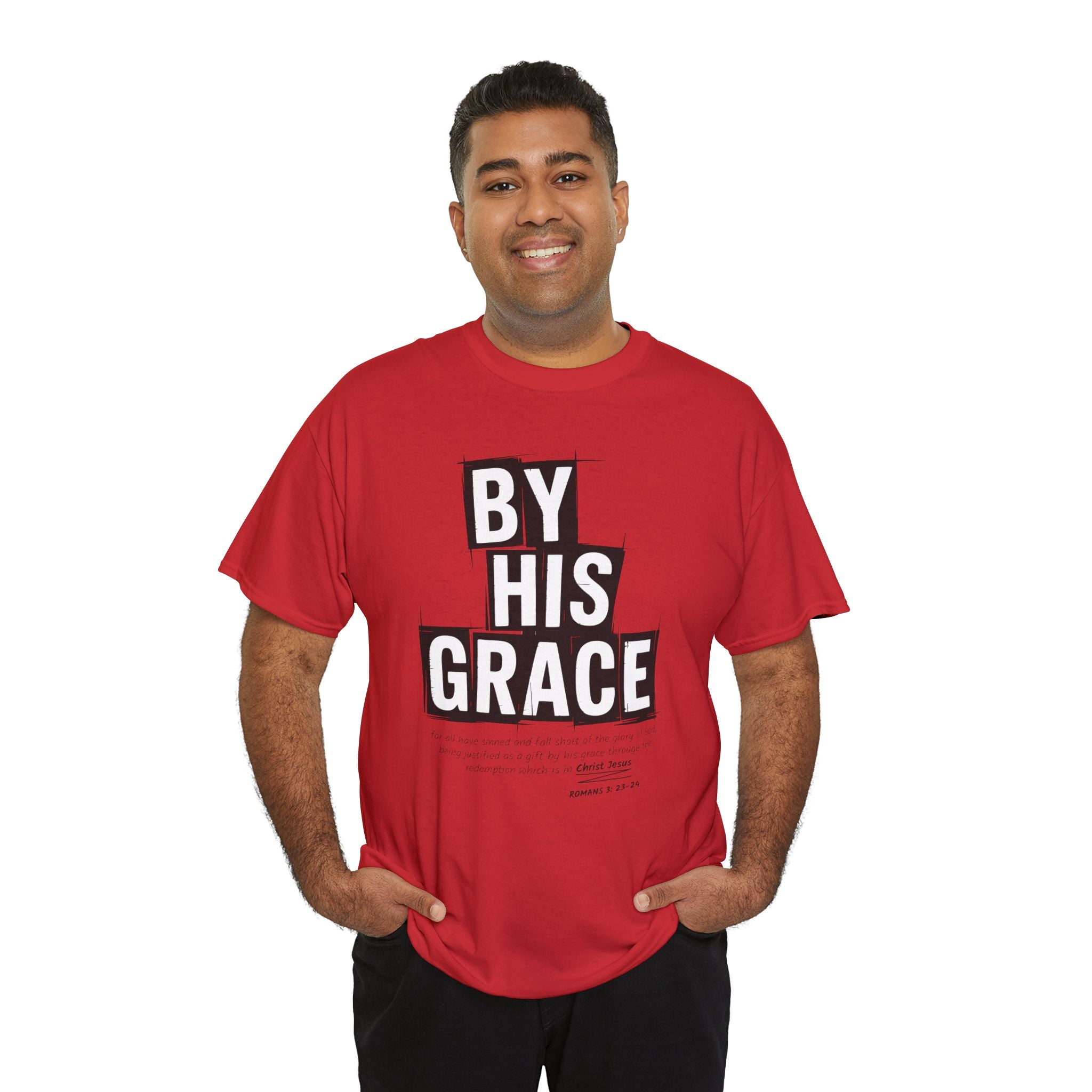 By His Grace tee — Minimalist Faith Christian Unisex Cotton T-Shirt