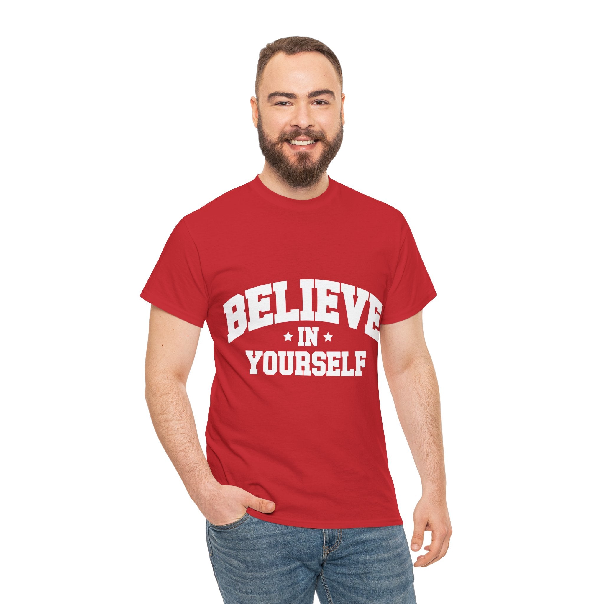 Believe in Yourself Varsity Unisex Cotton Tee