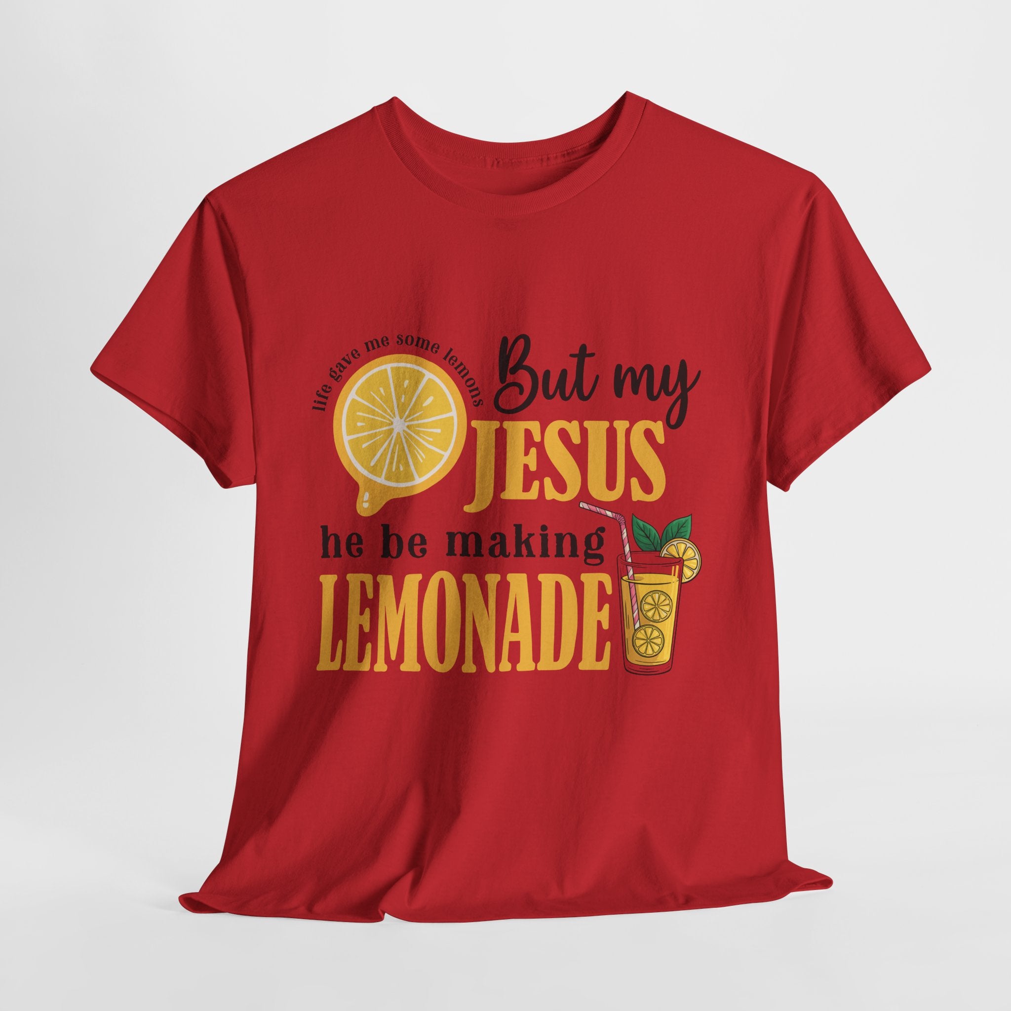 Jesus Lemonade Tee — Lemon Slice & Glass Graphic Christian Unisex Cotton T-Shirt