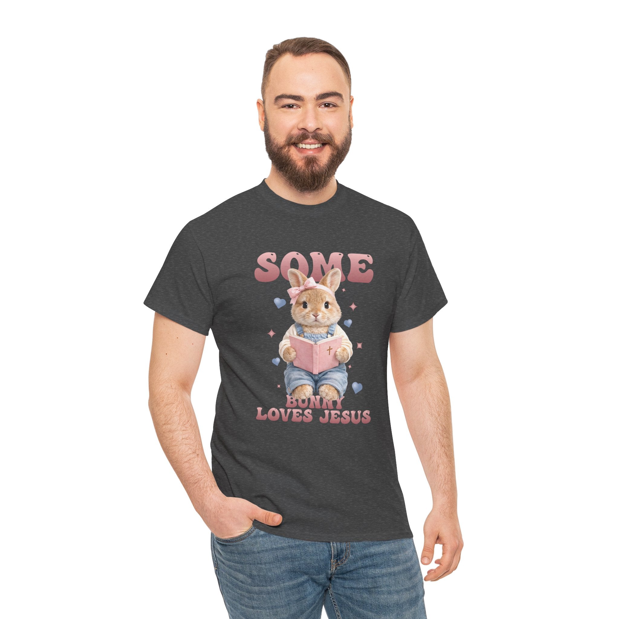 Some Bunny Loves Jesus Bunny Bible Unisex Cotton Tee
