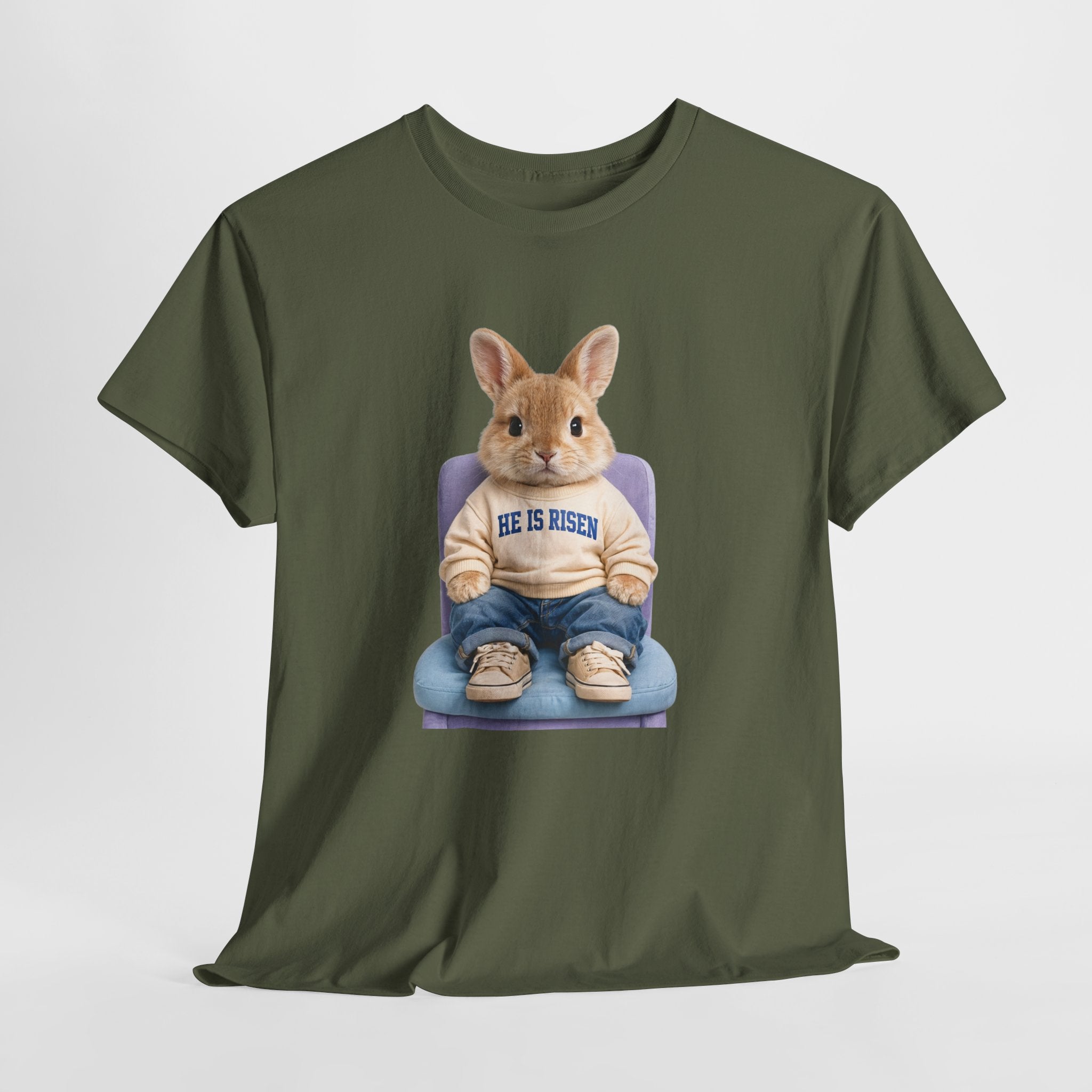 Easter 'He Is Risen' Bunny Unisex Cotton Tee