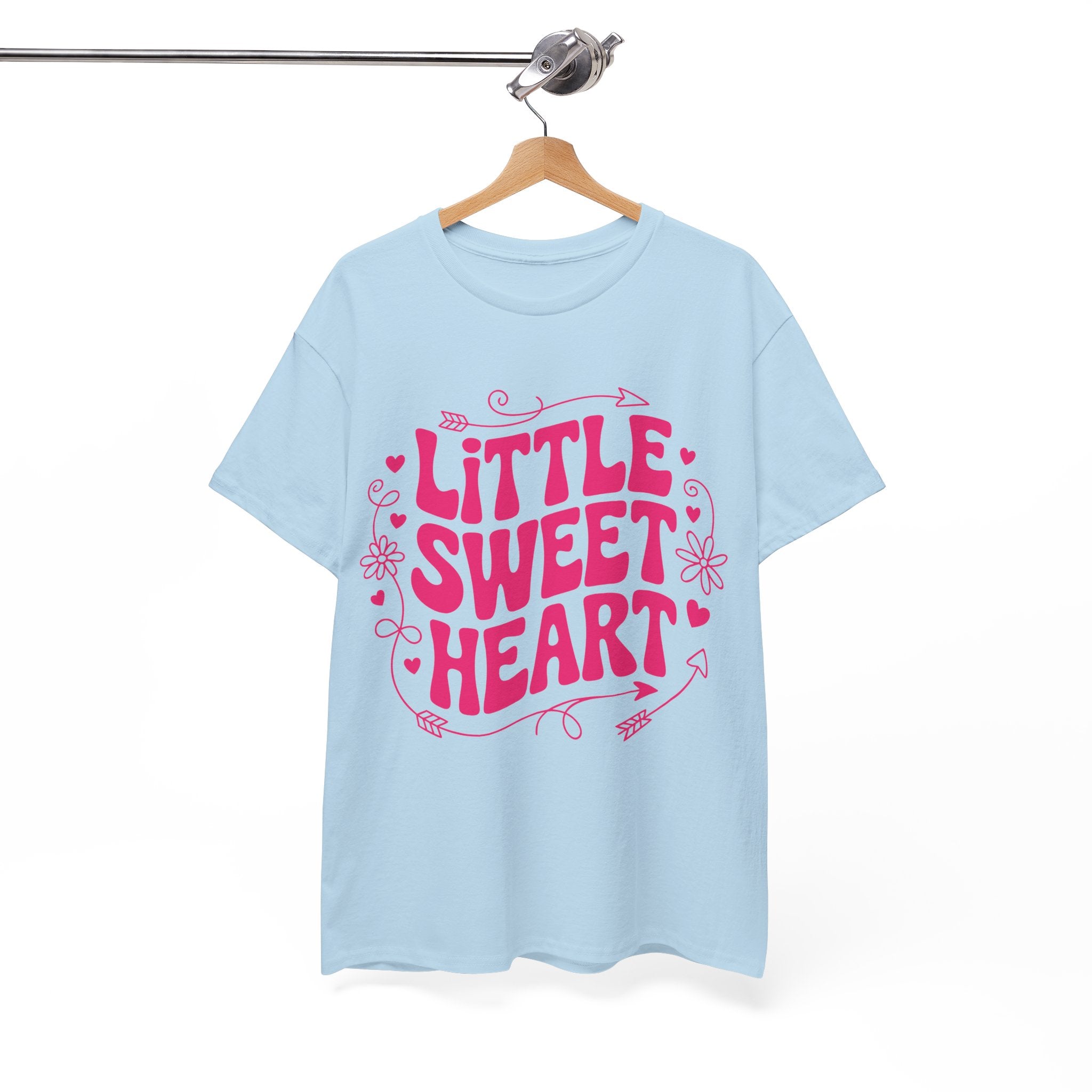 Little Sweetheart Retro Tee — Cute Red Hearts & Flowers Graphic Unisex Cotton Tee