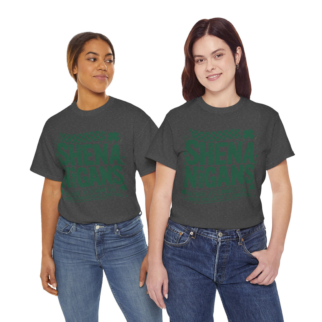 Shenanigans Clover Tee — Bright Green St. Patrick’s Day Shirt with Checkered Flag Unisex Cotton Tee