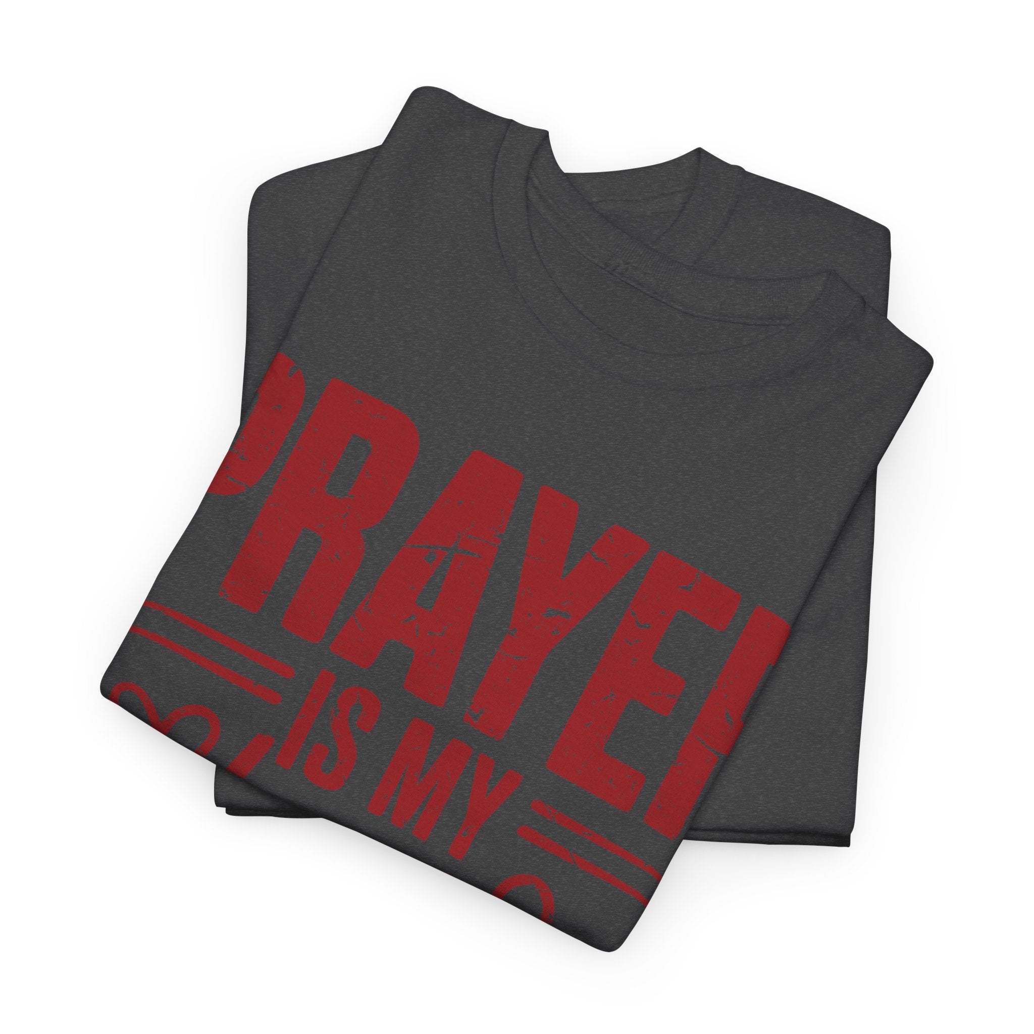 Prayer Is My Love Language T-Shirt — Faith-Inspired Red Hearts Unisex Cotton Tee