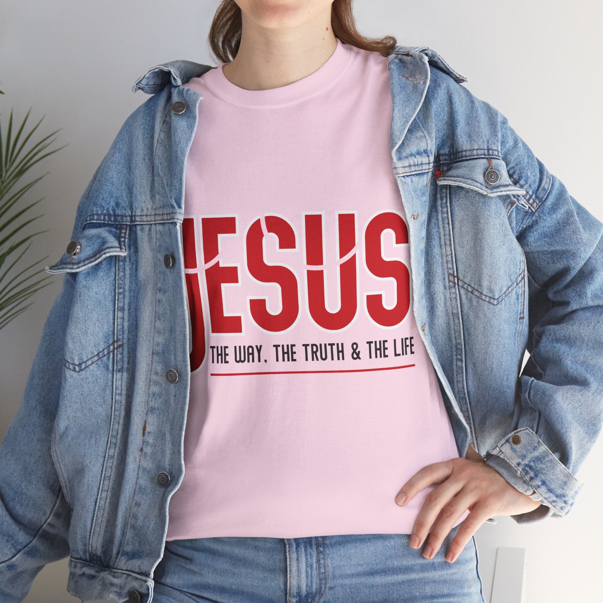 Jesus The Way The Truth & The Life T-Shirt — Bold Red Christian Unisex Cotton Tee