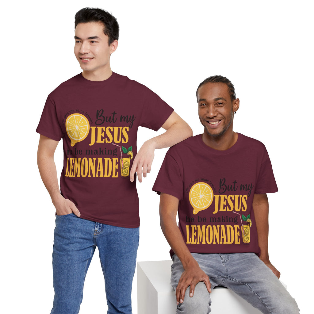 Jesus Lemonade Tee — Lemon Slice & Glass Graphic Christian Unisex Cotton T-Shirt