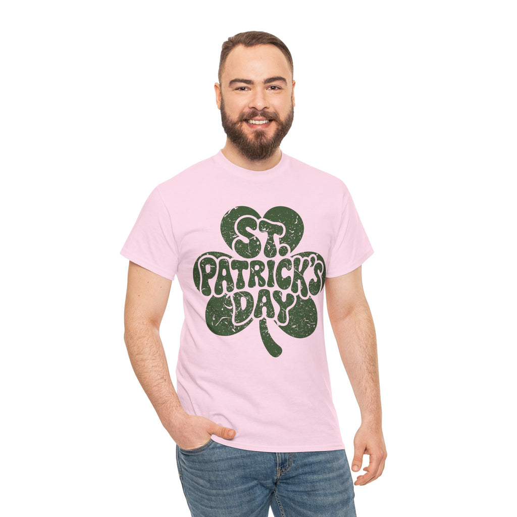 St. Patrick's Day Shamrock Tee — Retro Bubble Lettering Unisex Cotton Tee