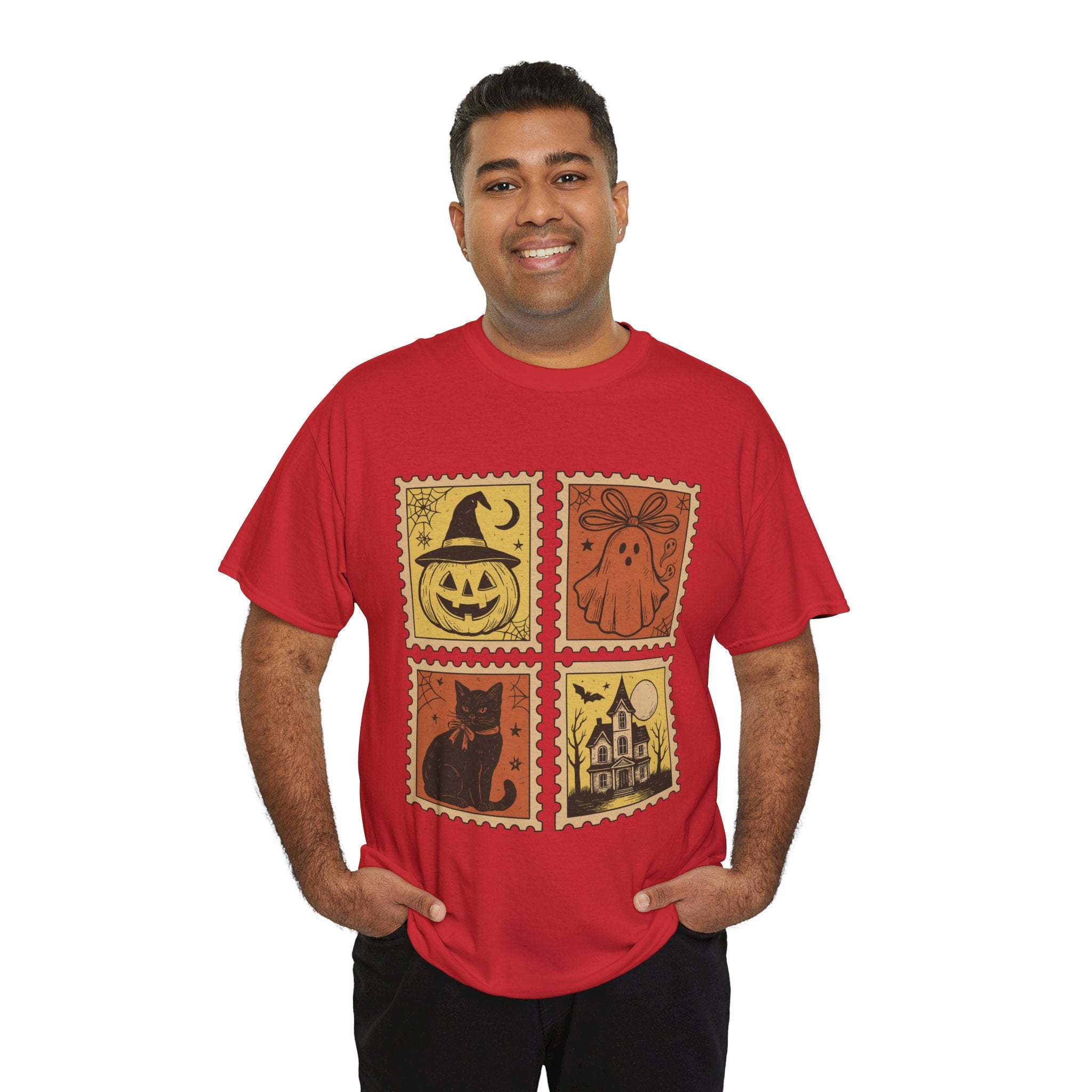 Halloween Stamp Design Unisex Heavy Cotton Tee