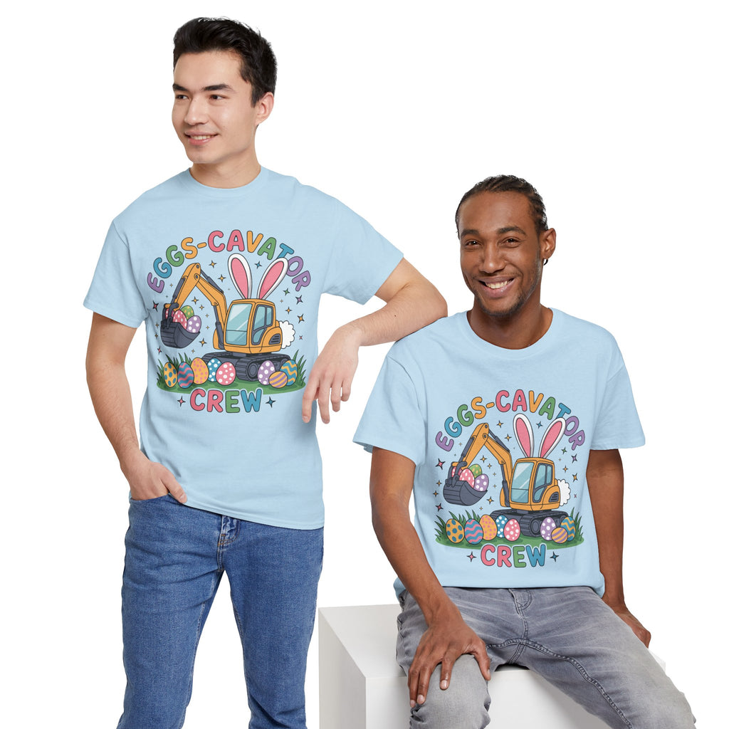 Easter 'Eggs-cavator Crew' Kids Tee — Excavator Bunny & Eggs Unisex Cotton Tee