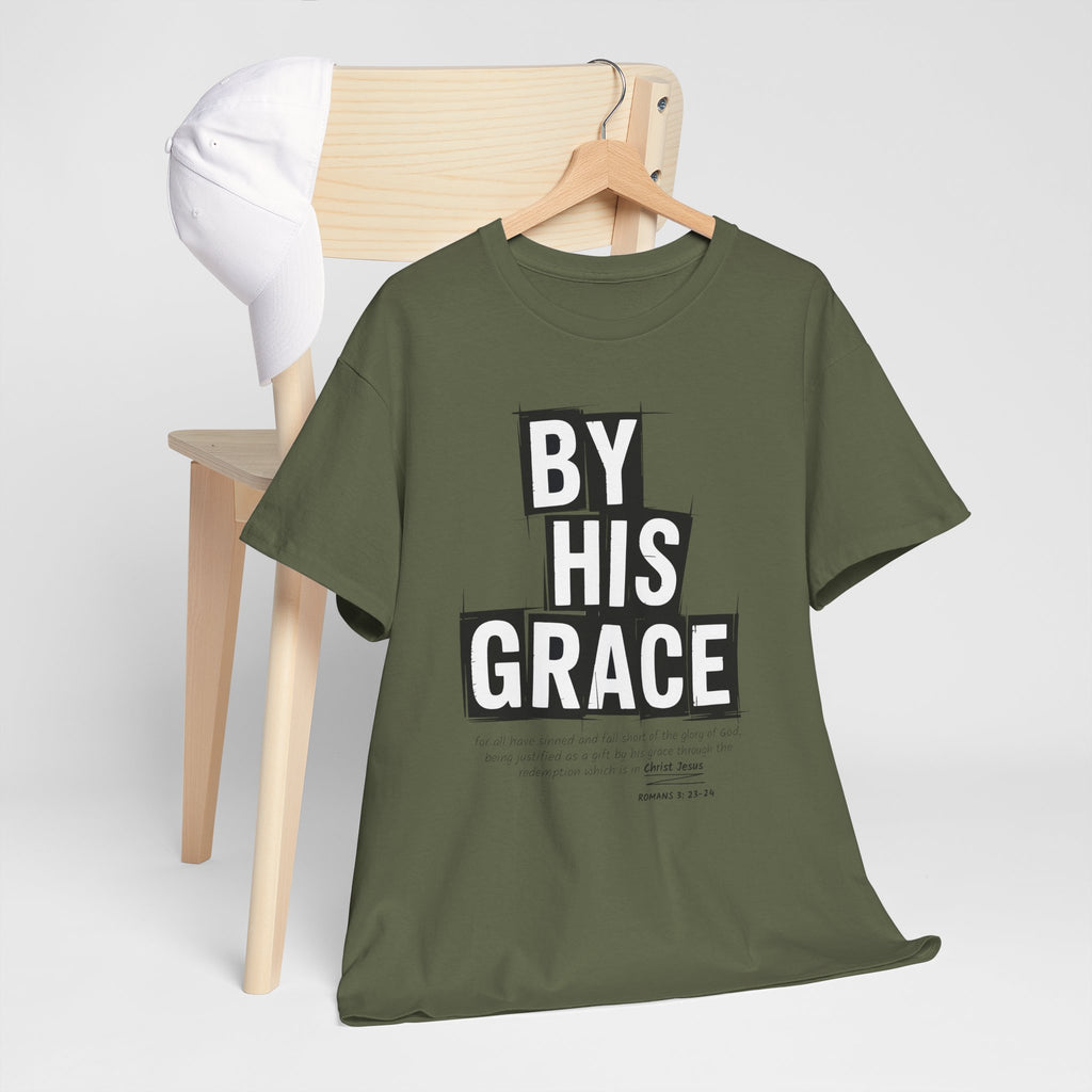 By His Grace tee — Minimalist Faith Christian Unisex Cotton T-Shirt