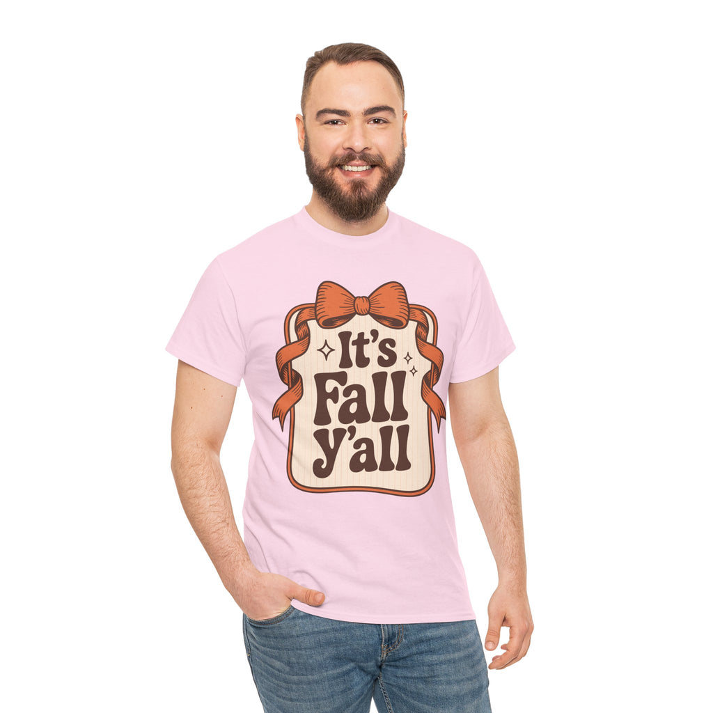 It’s Fall Y’all Autumn Ribbon Unisex Cotton Tee