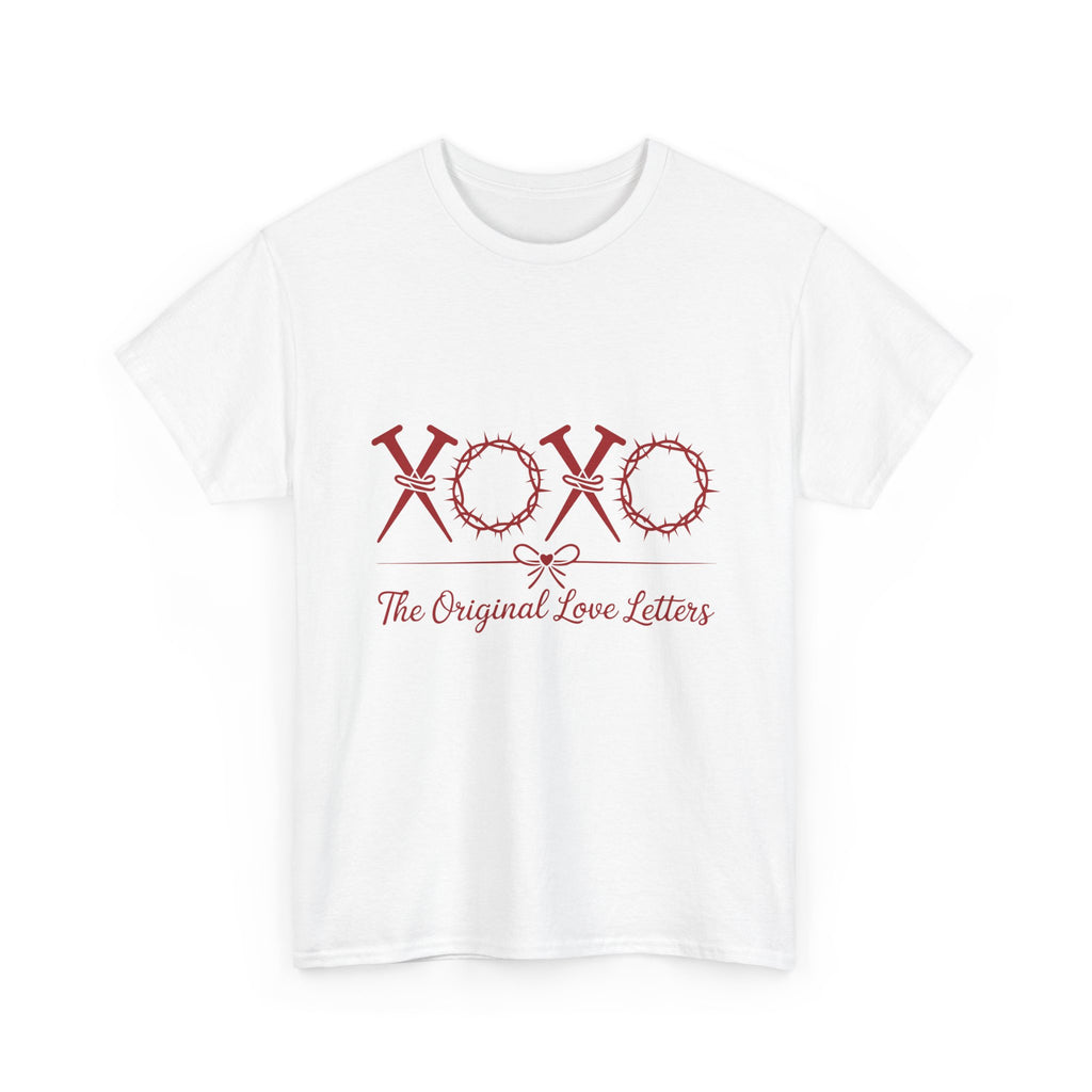 Christian Valentine Tee — “XOXO” Nails & Thorn Crowns, “The Original Love Letters”... Unisex Cotton Tee