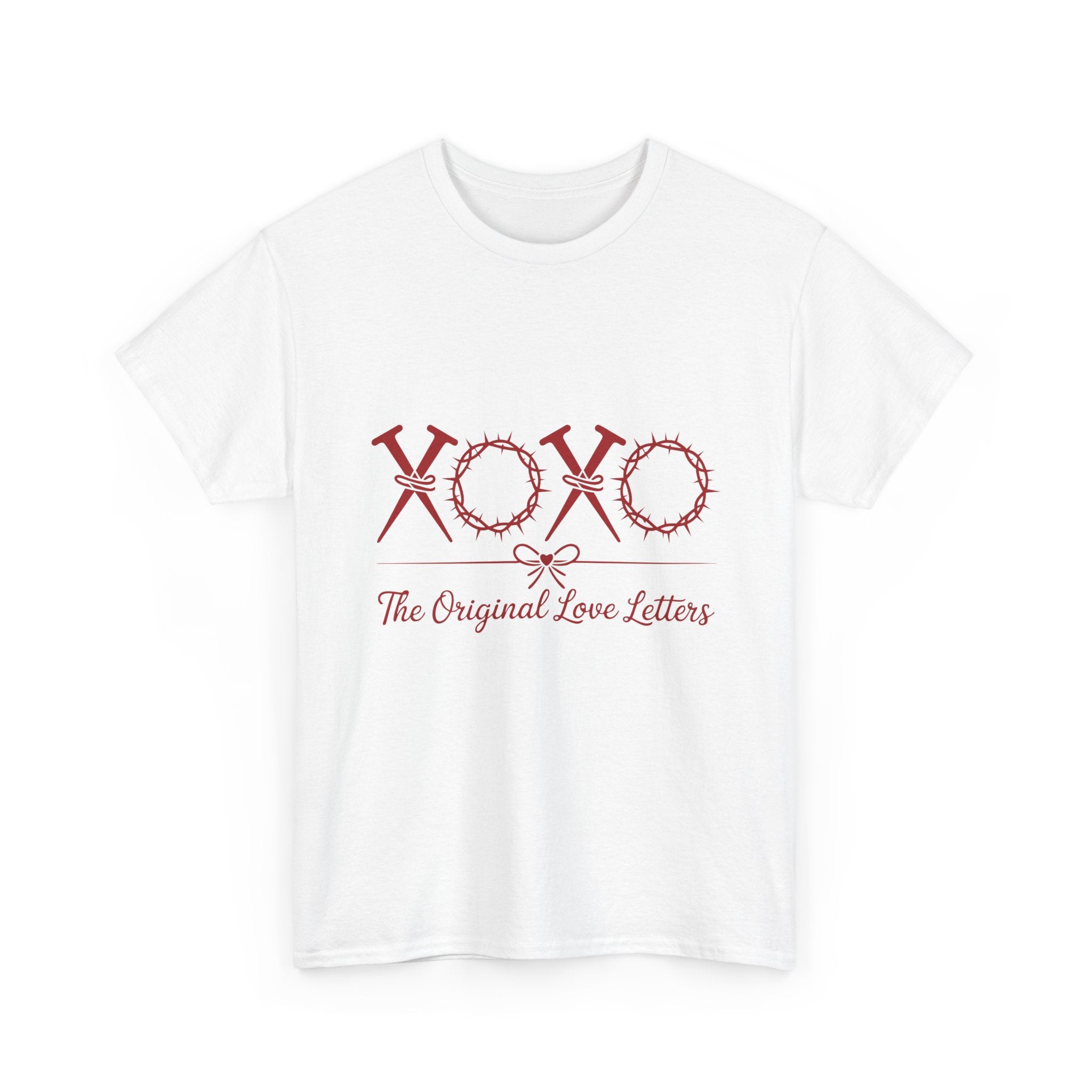 Christian Valentine Tee — “XOXO” Nails & Thorn Crowns, “The Original Love Letters”... Unisex Cotton Tee