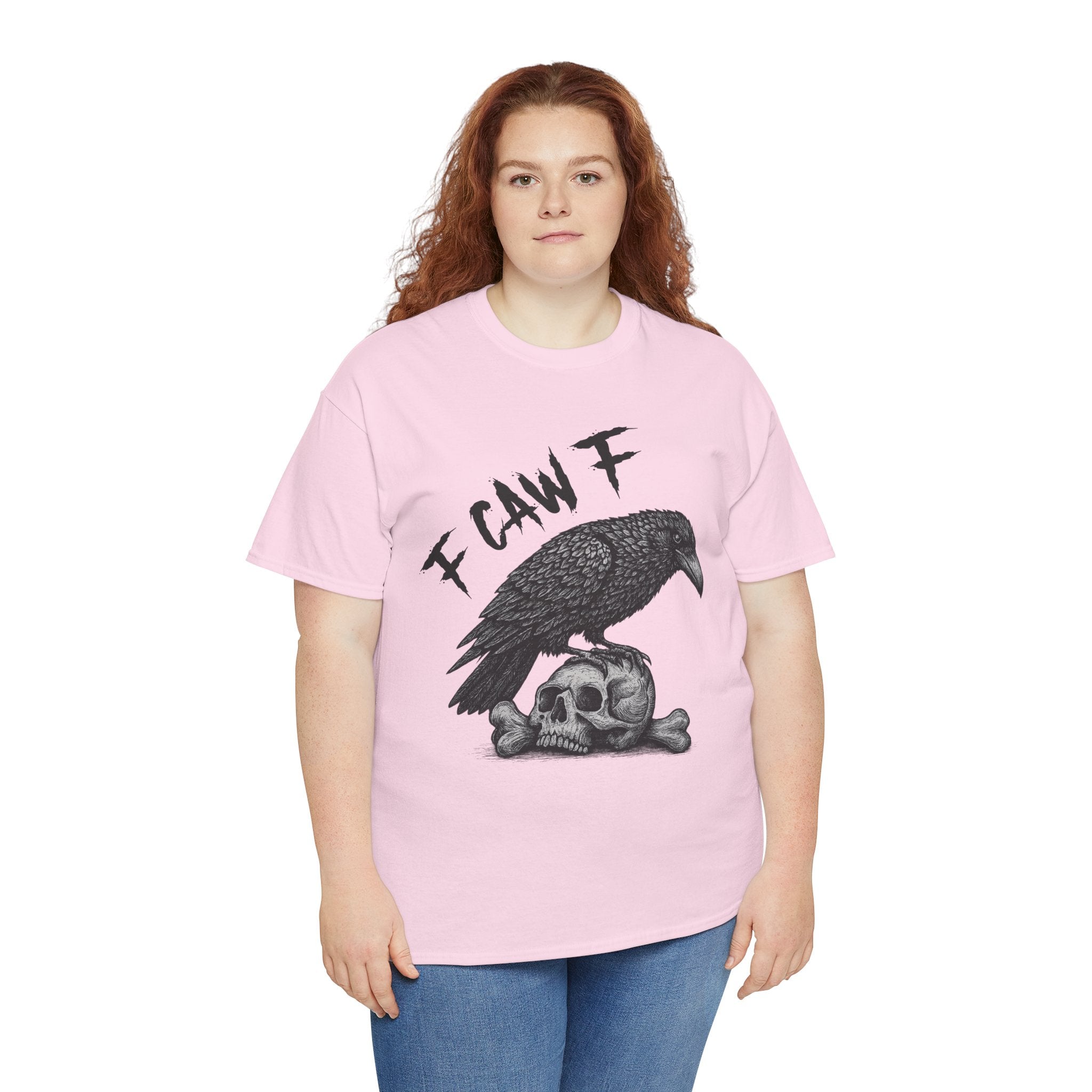 Gothic Crow & Skull T-Shirt — Dark Gothic Skull Unisex Cotton Tee