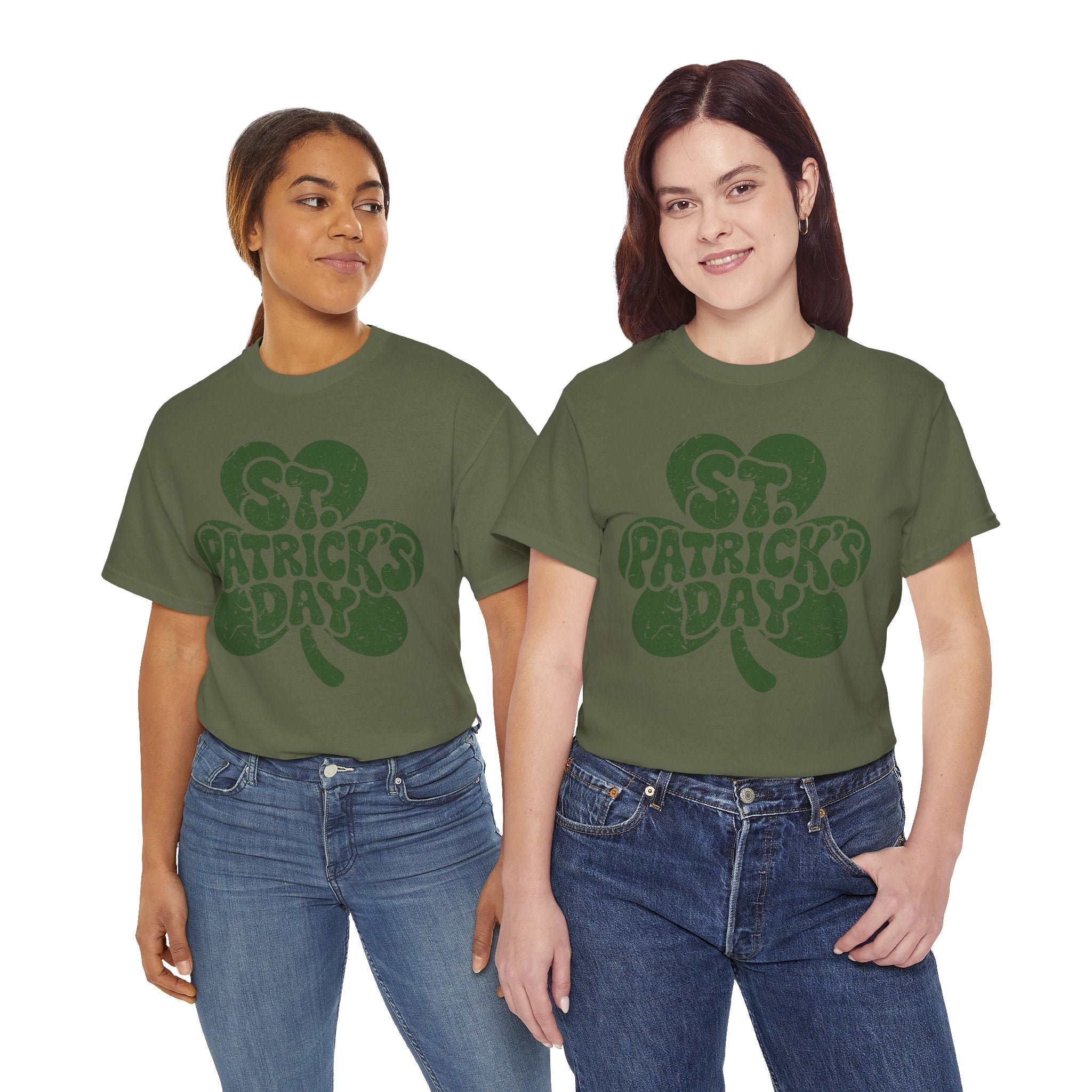 St. Patrick's Day Shamrock Tee — Retro Bubble Lettering Unisex Cotton Tee