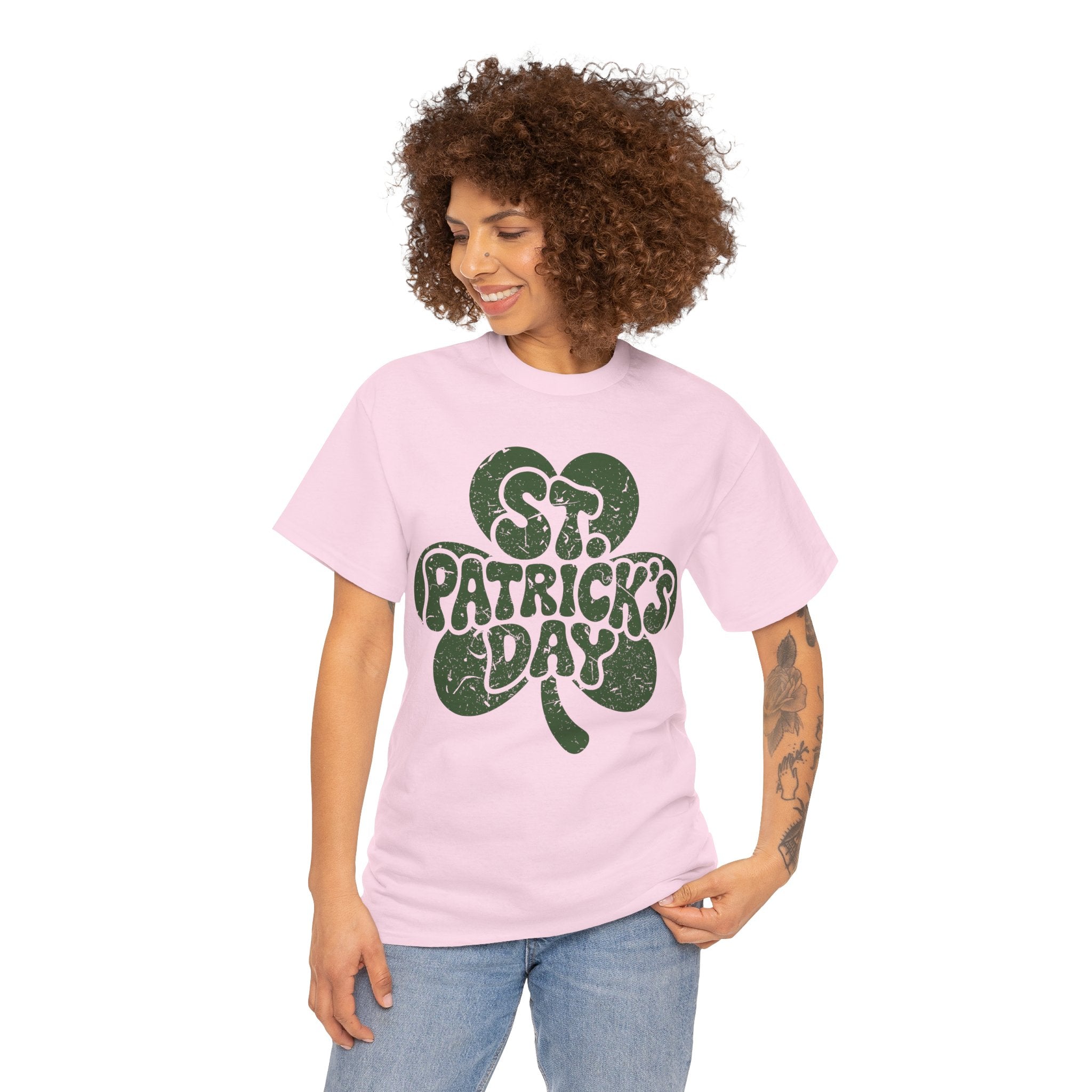 St. Patrick's Day Shamrock Tee — Retro Bubble Lettering Unisex Cotton Tee
