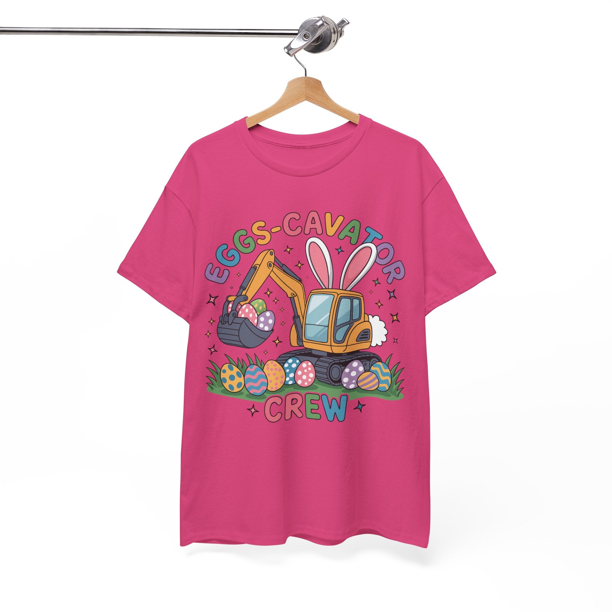 Easter 'Eggs-cavator Crew' Kids Tee — Excavator Bunny & Eggs Unisex Cotton Tee