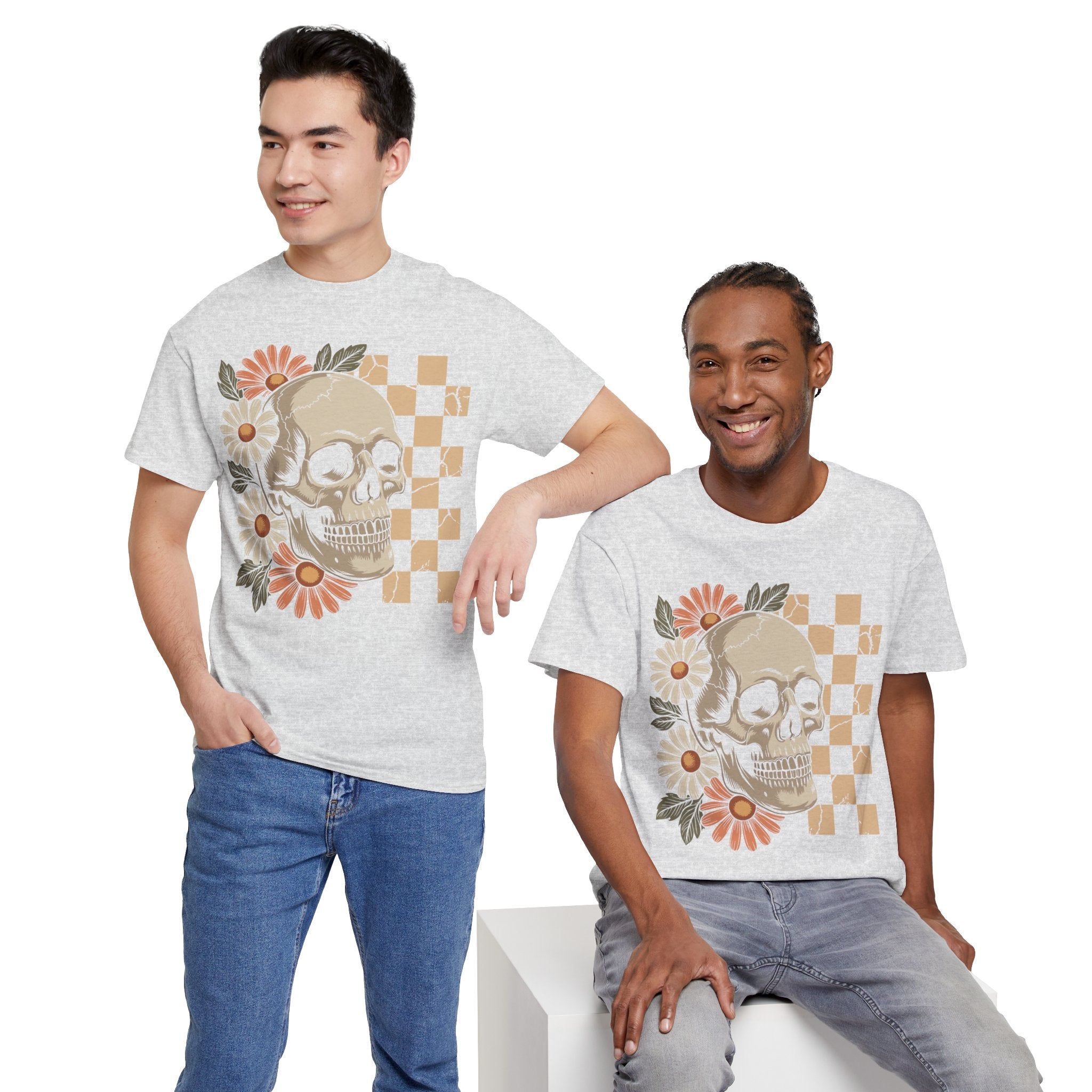 Skull Daisy Unisex Cotton Tshirt