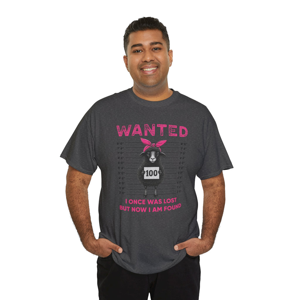 WANTED Black Sheep 'I Once Was Lost But Now I Am Found' Unisex Cotton T-Shirt