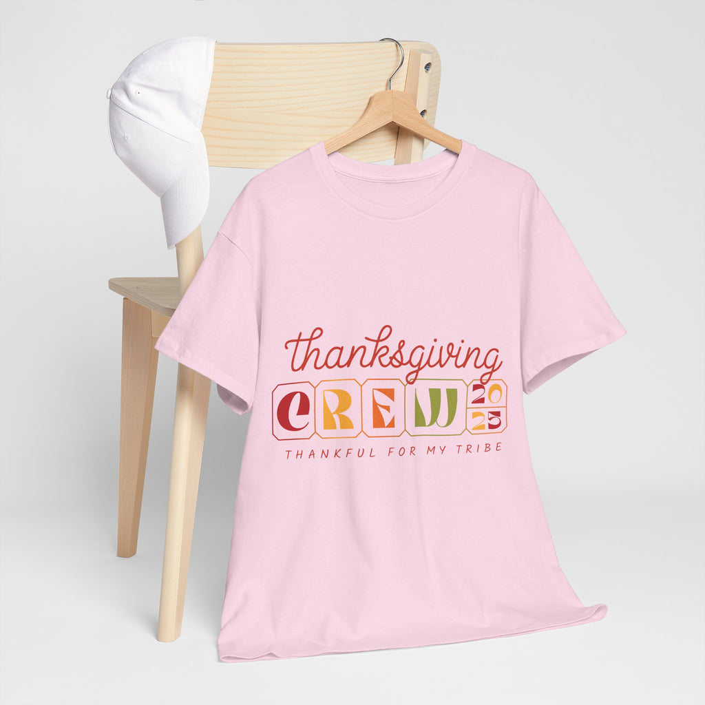 Thanksgiving Crew 2025 Tee — "Thankful for My Tribe" Autumn Holiday Unisex Cotton Tshirt