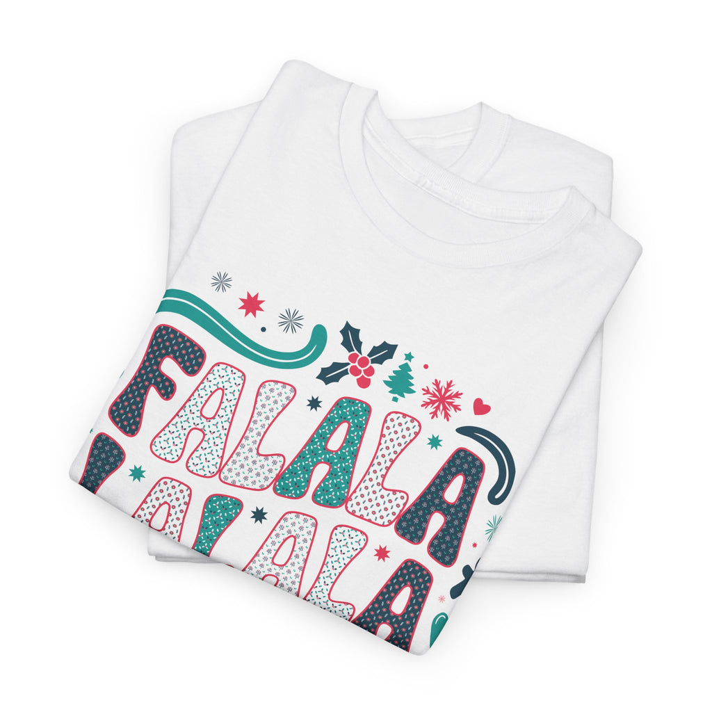 Fa La La La La Christmas T-Shirt — Festive Candy Cane & Gingerbread Holiday Unisex Cotton Tee