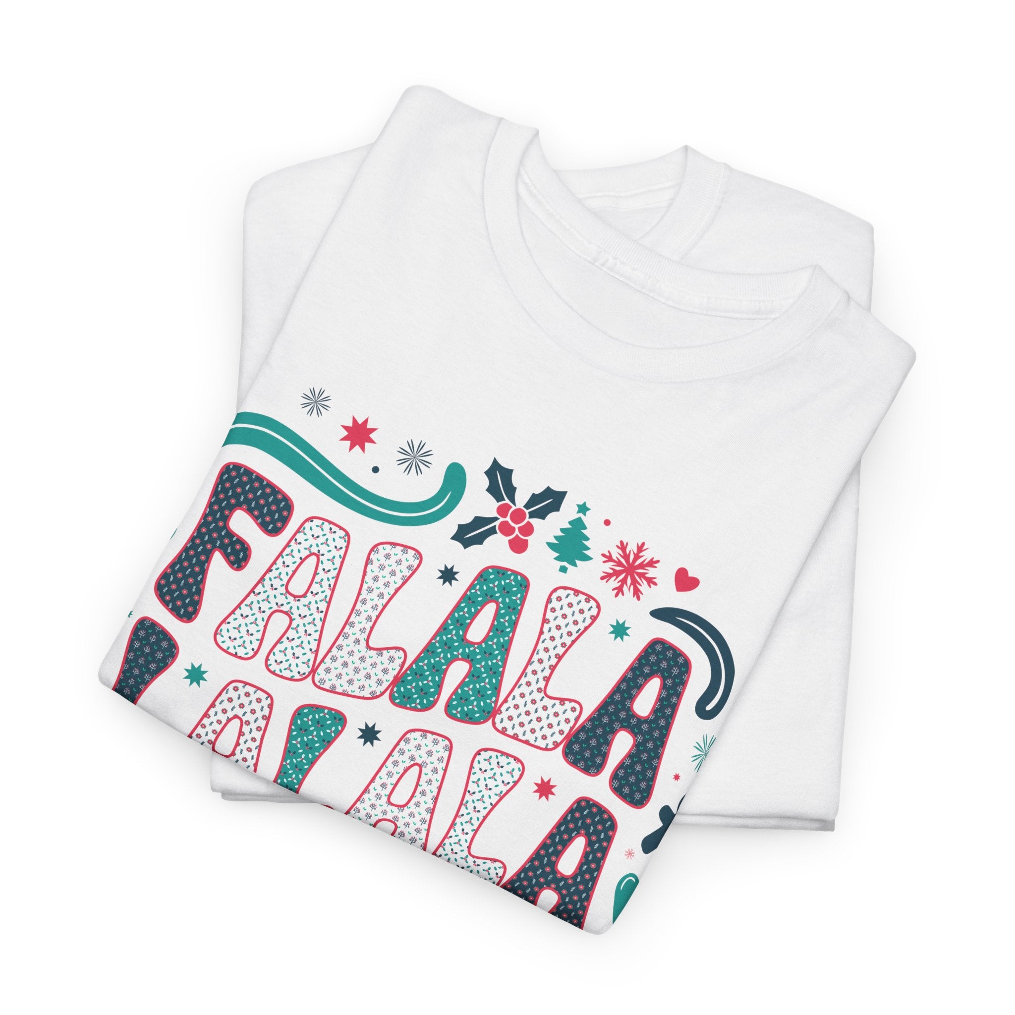 Fa La La La La Christmas T-Shirt — Festive Candy Cane & Gingerbread Holiday Unisex Cotton Tee