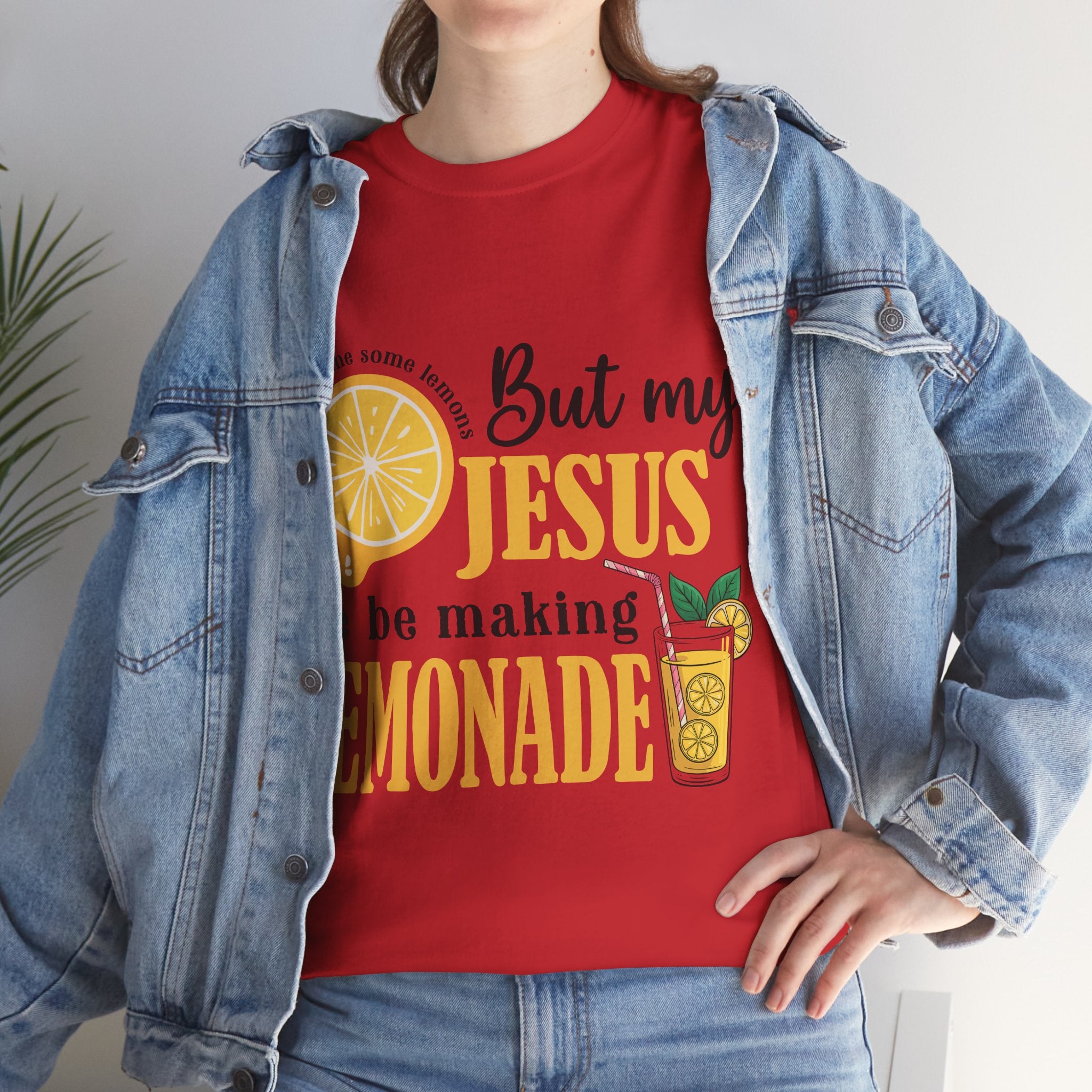 Jesus Lemonade Tee — Lemon Slice & Glass Graphic Christian Unisex Cotton T-Shirt